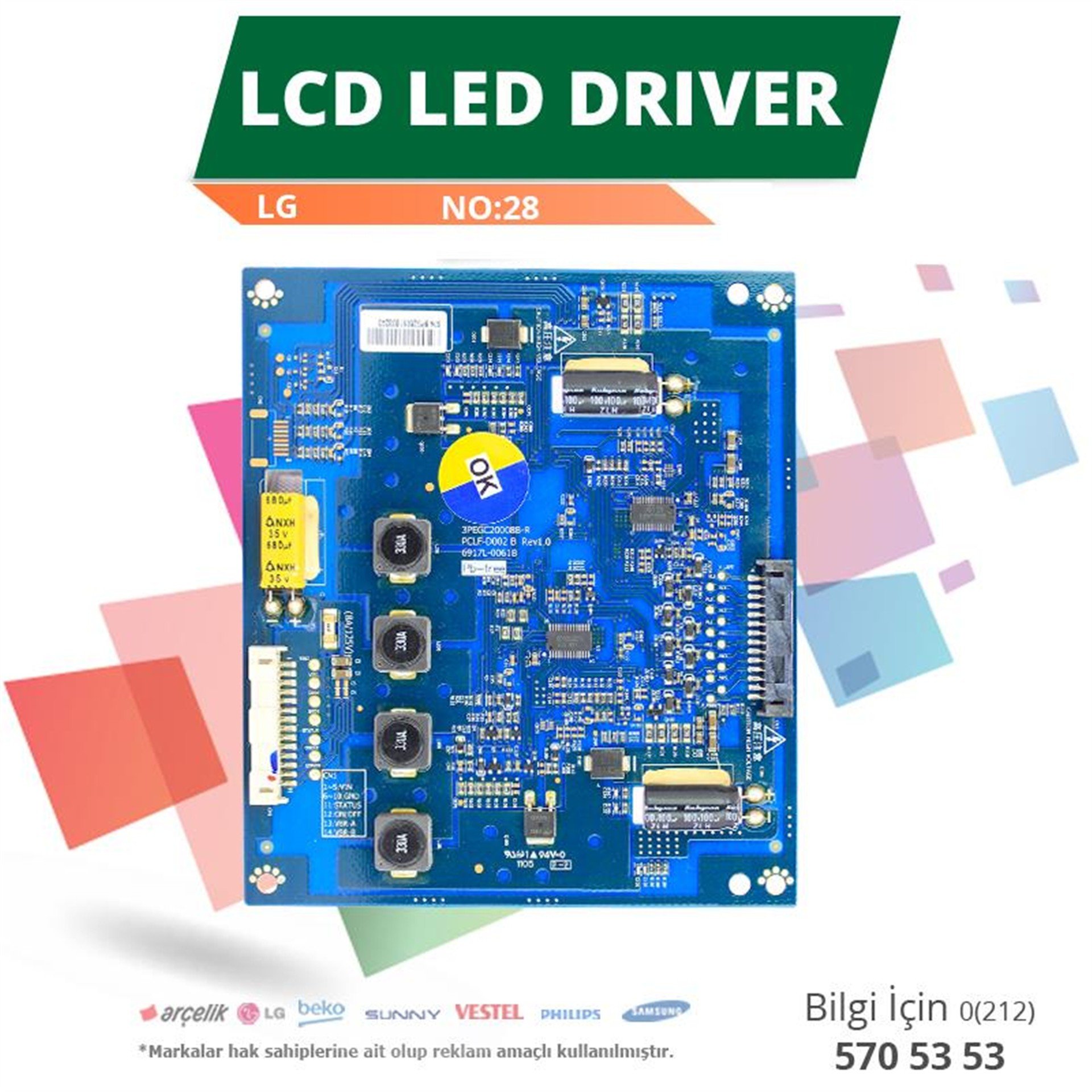 Oem LG 6917L-0061B - 3PEGC20008B-R - PCLF-D002 B REV1.0 - LC420EUN SD V2 - Lcd Led Driver - LCD Driver