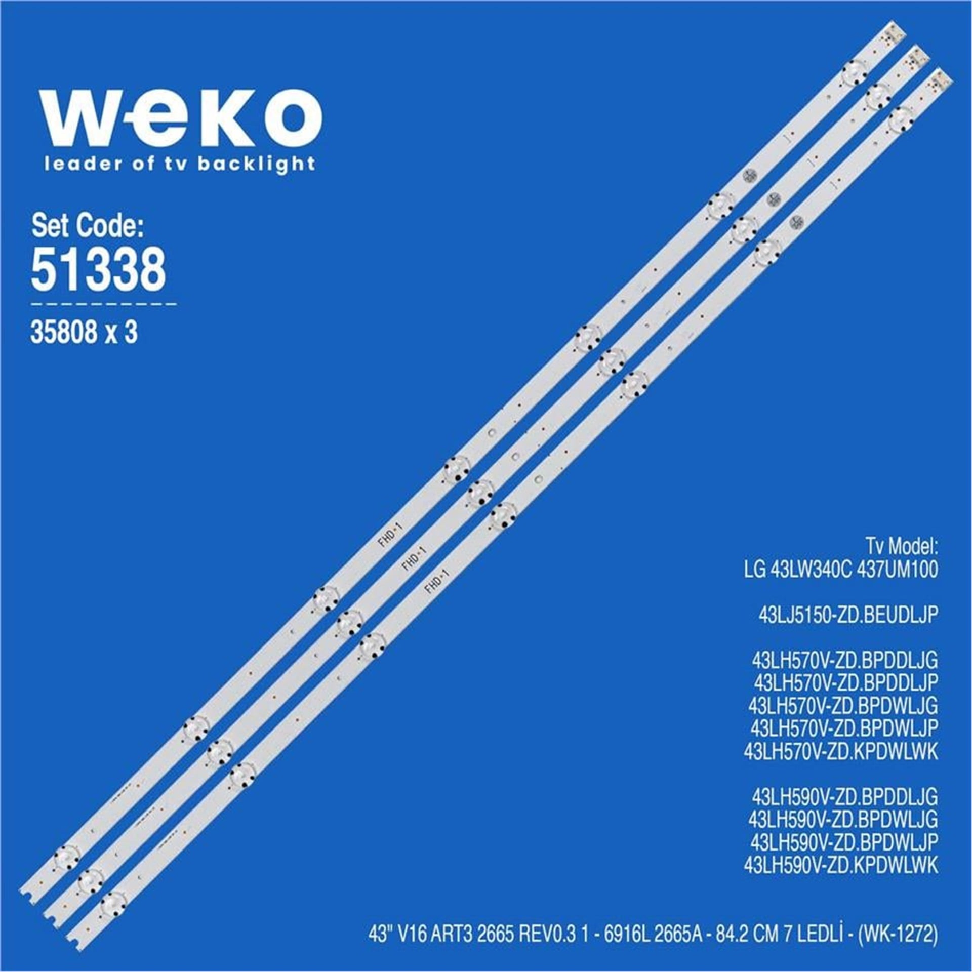 Weko Lg BPDWLJP 43'' 3 Adet Tv Led Bar - LG Led Bar