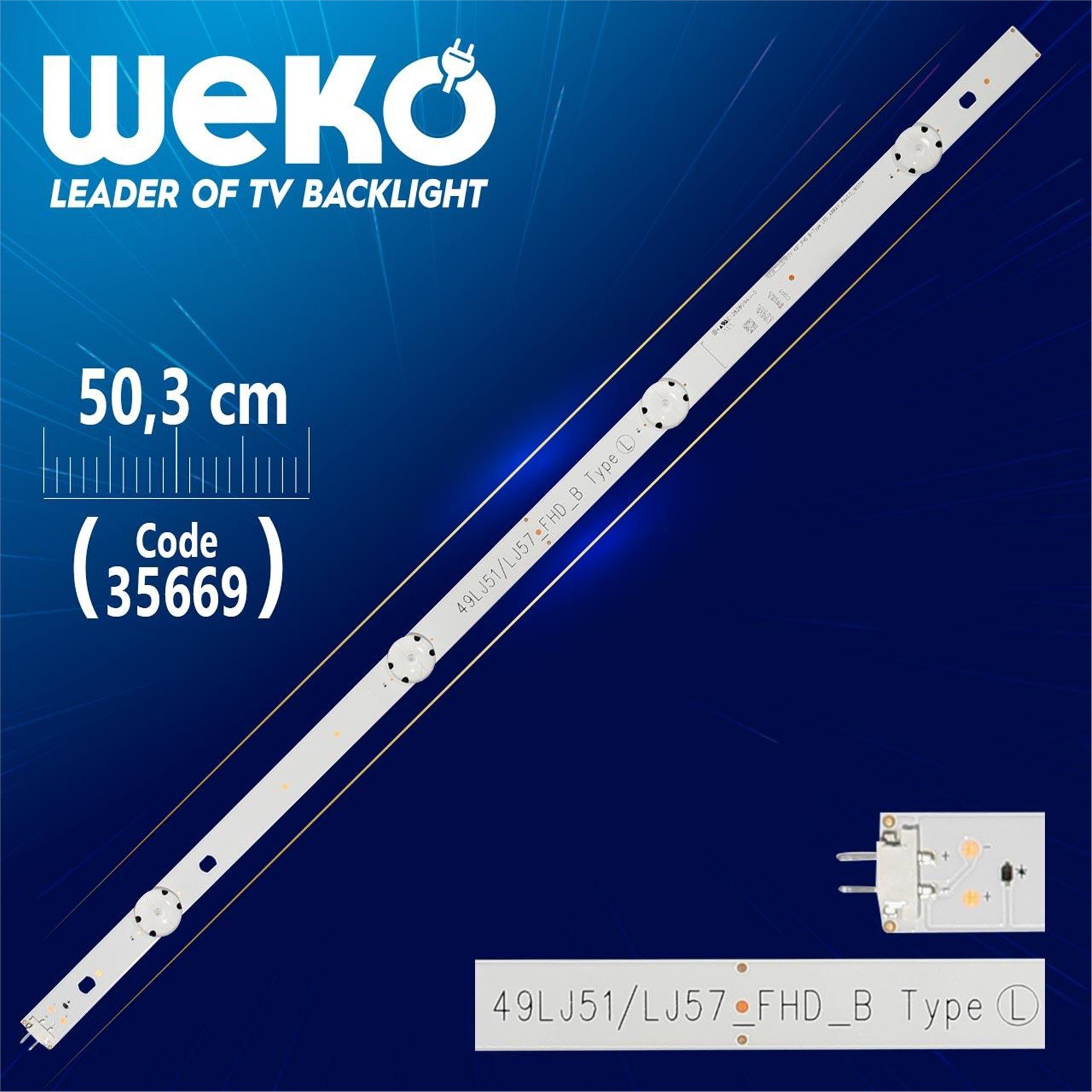 Weko Lg Innotek 17Y 49_Fhd B-Type Led_Array_Rev0.0_160314 - 50.3 Cm  4 Ledli - (Wk-1148) - LG Led Bar