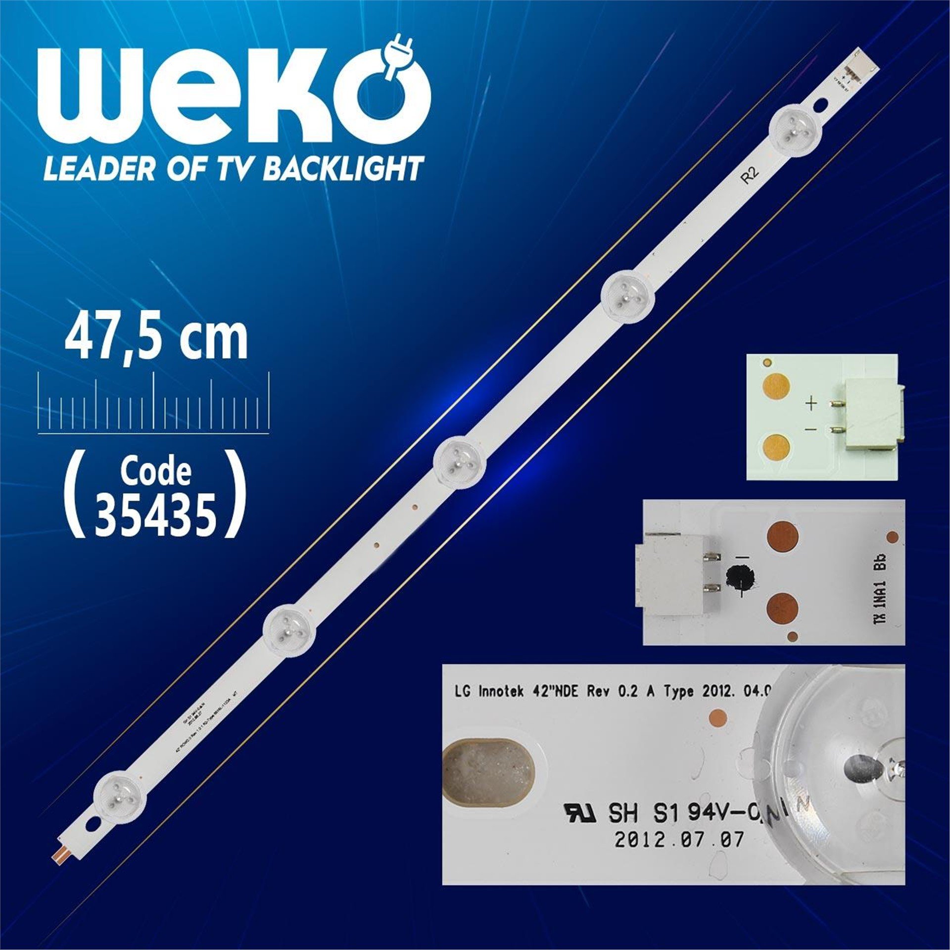 Weko Lg Innotek 42 Nde Rev 0.3 A Type - 47.5 Cm 6 Ledli - (Wk-274) - LG Led Bar