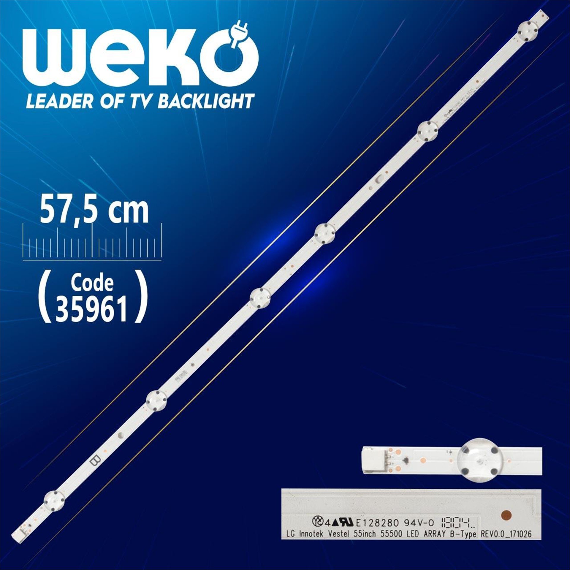 Weko LG INNOTEK VESTEL 55INCH 55500 LED ARRAY B-TYPE REV0.0_171026 57.5 Cm Tv Led Bar - Tv Led Bar
