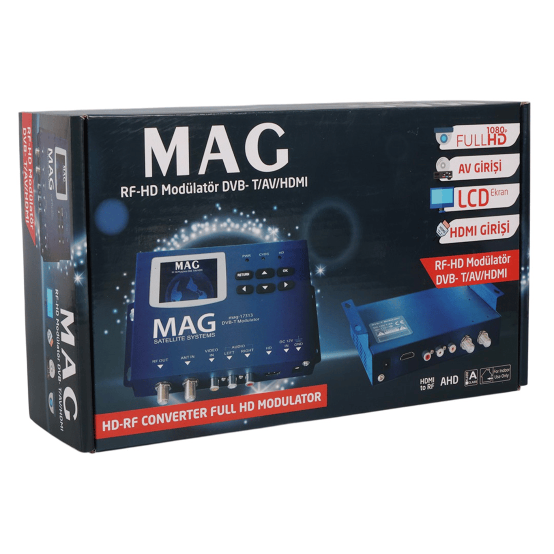 MAG Mag MG-17313 Lcd Ekranlı Hd-Rf Converter Full Hd Dvb-T Encoder Modülatör (Dvb-T/Av/HDMI) - Modülatör