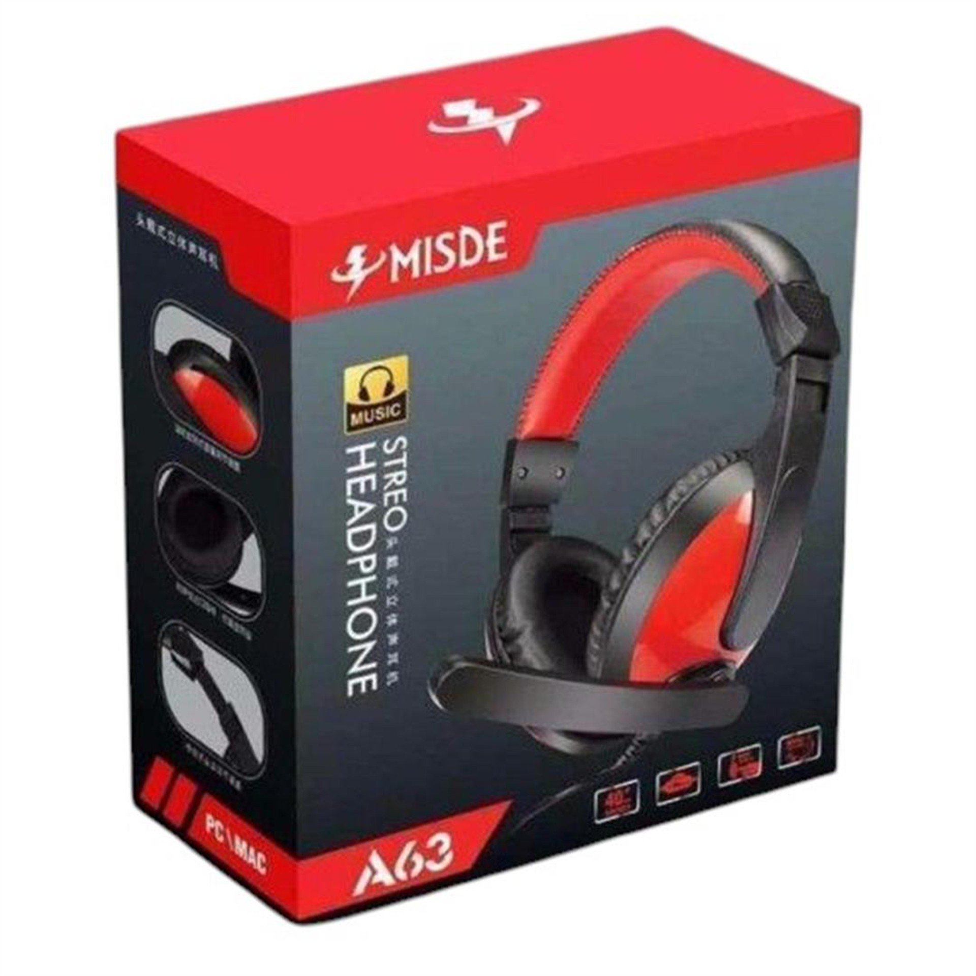 MagicVoice Magicvoice A63 Misde 3.5 Mm Aux Girişli Stereo Mikrofonlu Kulak Üstü Oyuncu Kulaklık - Kulaklık