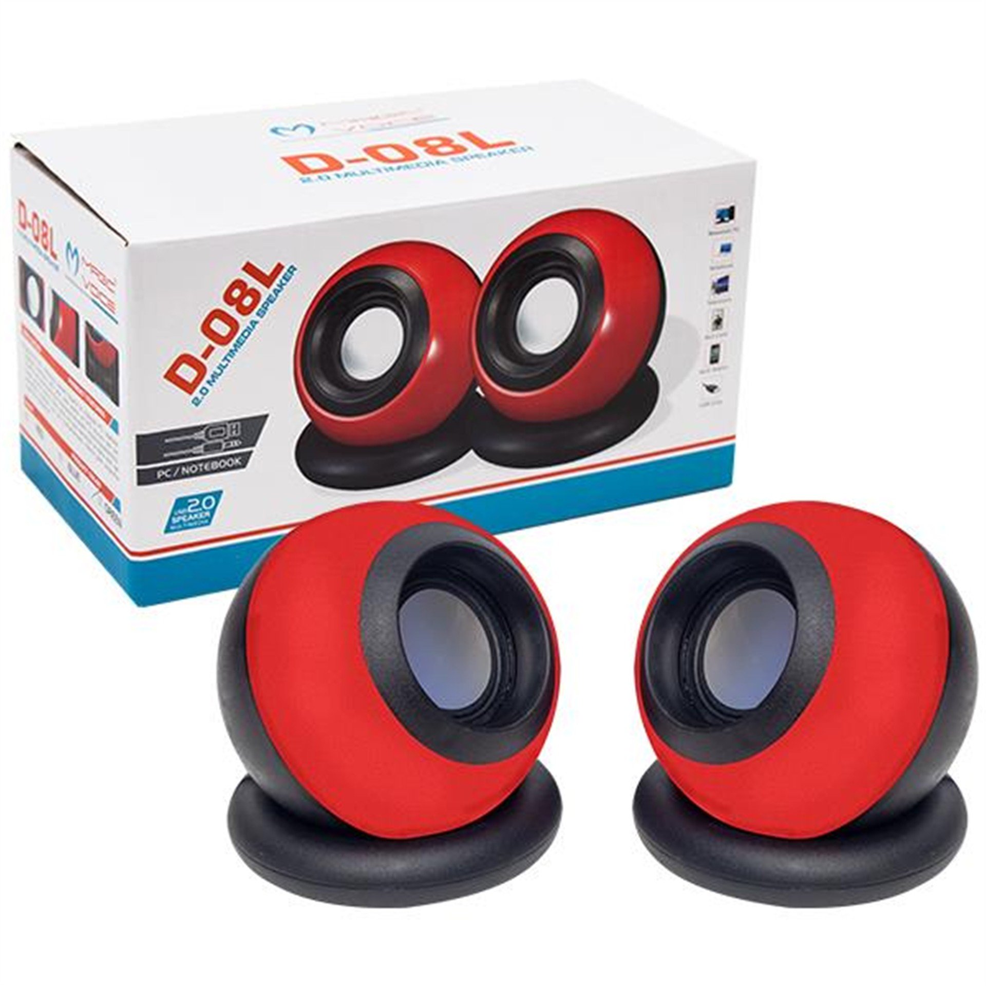 MagicVoice MagicVoice D-08L 1+1 USB Mini Oval Hoparlör - Speaker (2*3 Watt - 4 Ohm) - Ses Sistemleri