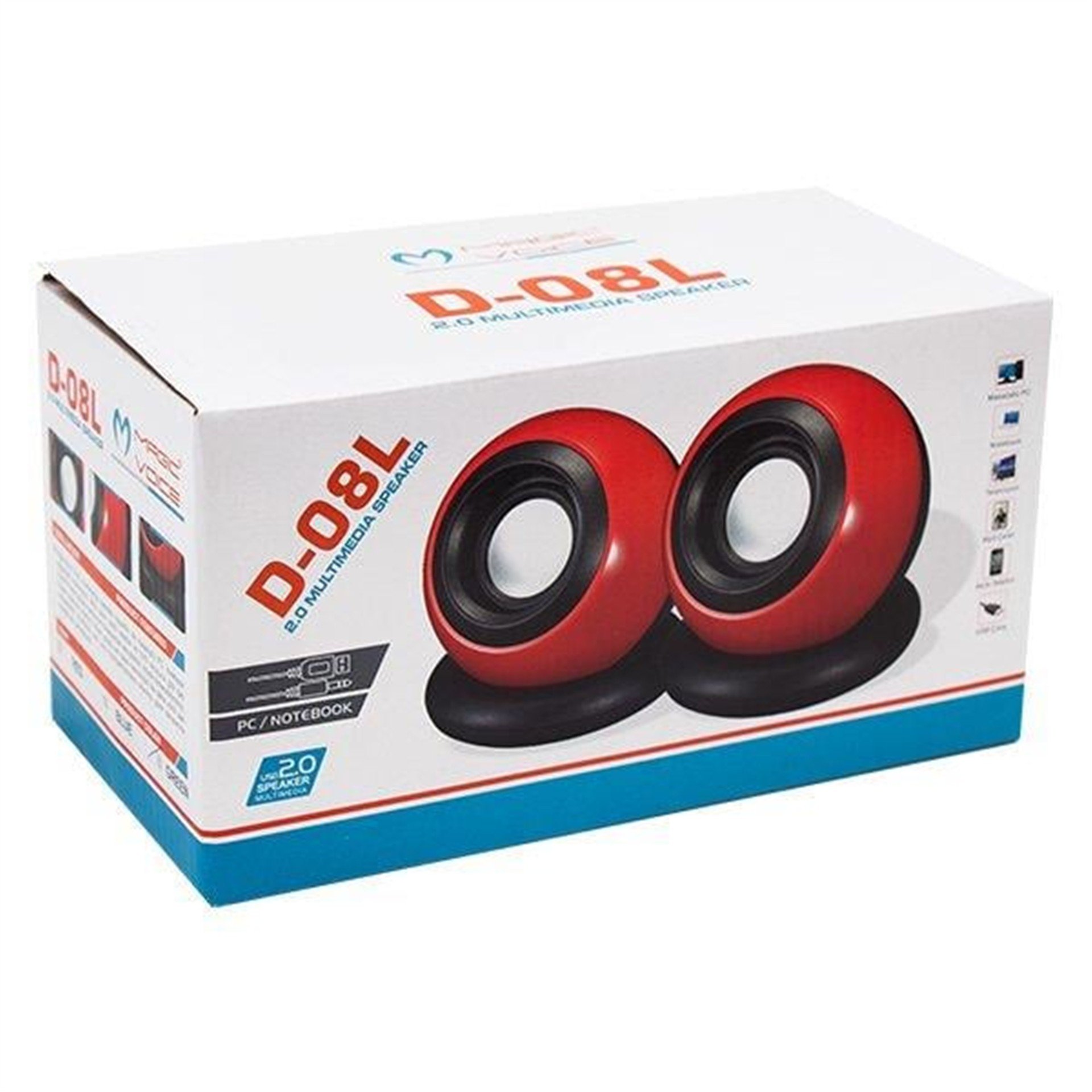 MagicVoice MagicVoice D-08L 1+1 USB Mini Oval Hoparlör - Speaker (2*3 Watt - 4 Ohm) - Ses Sistemleri