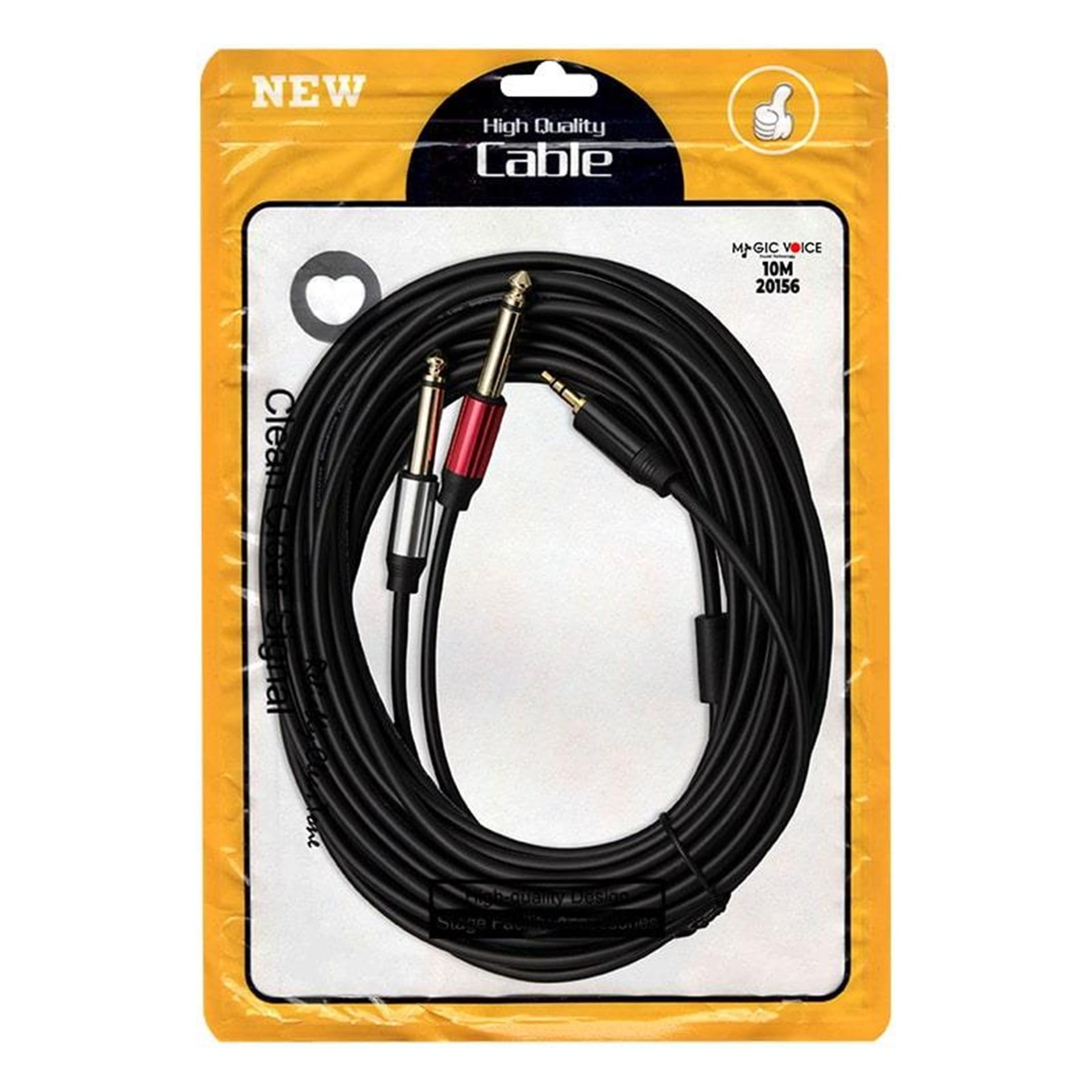 MagicVoice Magicvoice LD360 3.5 Mm Stereo Erkek - 2x 6.3 Mm Mono Erkek 10 Metre Kablo - AUX Kablolar