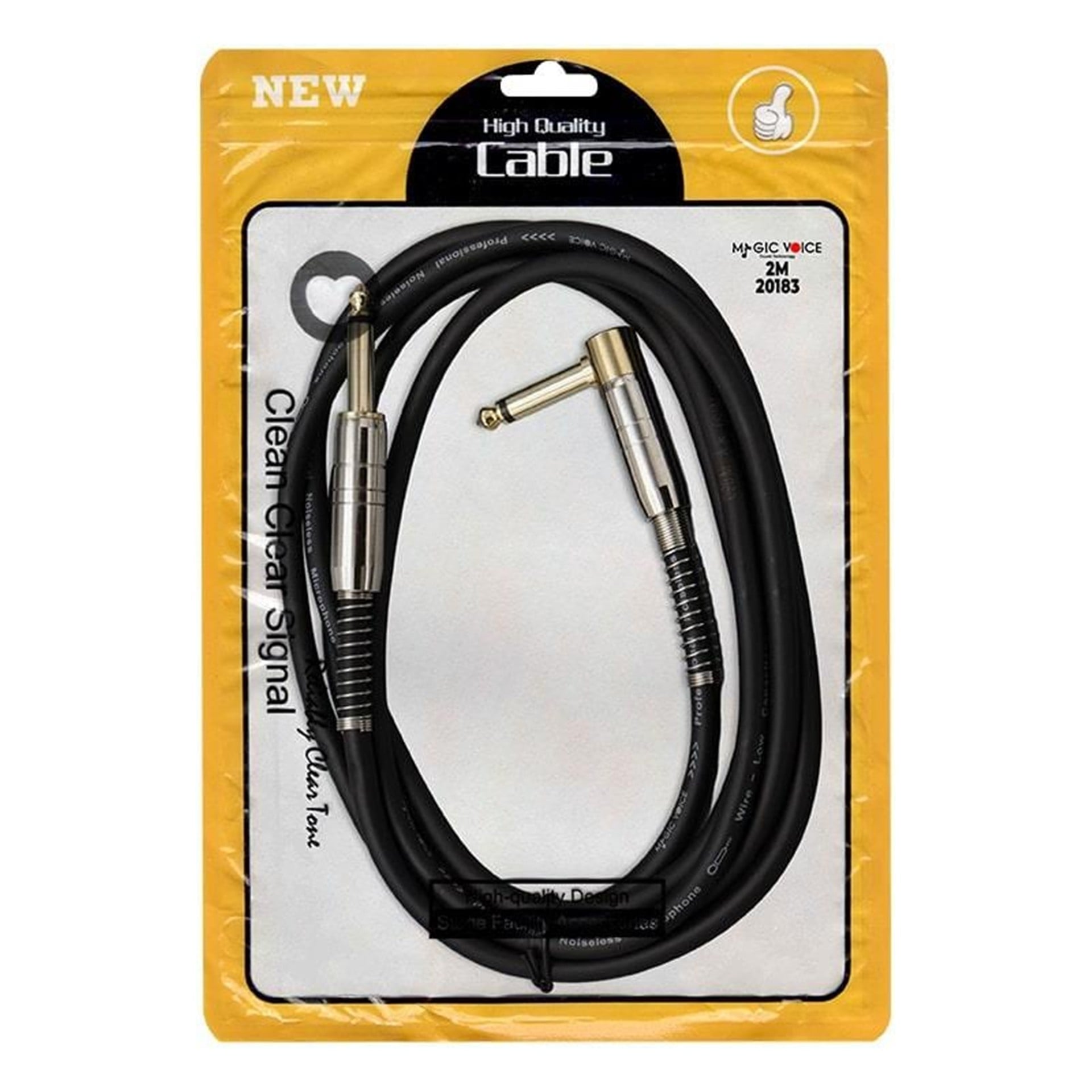 MagicVoice MagicVoice LD377 2 Metre 6.35mm Mono Erkek Jak (TS) L Tipi Ses Kablosu Metal Jack - Diğer Kablo Çeşitleri