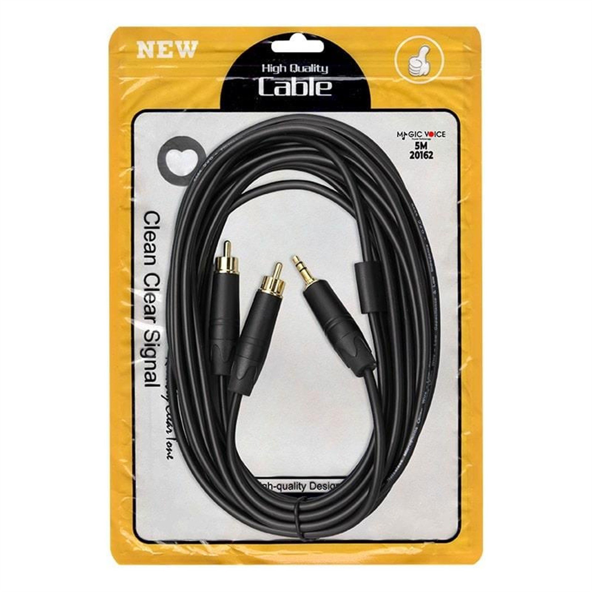 MagicVoice Magicvoice LD387A 2x RCA Erkek - 3.5 Mm Stereo Erkek 5 Metre Kablo - RCA-Ses Kabloları