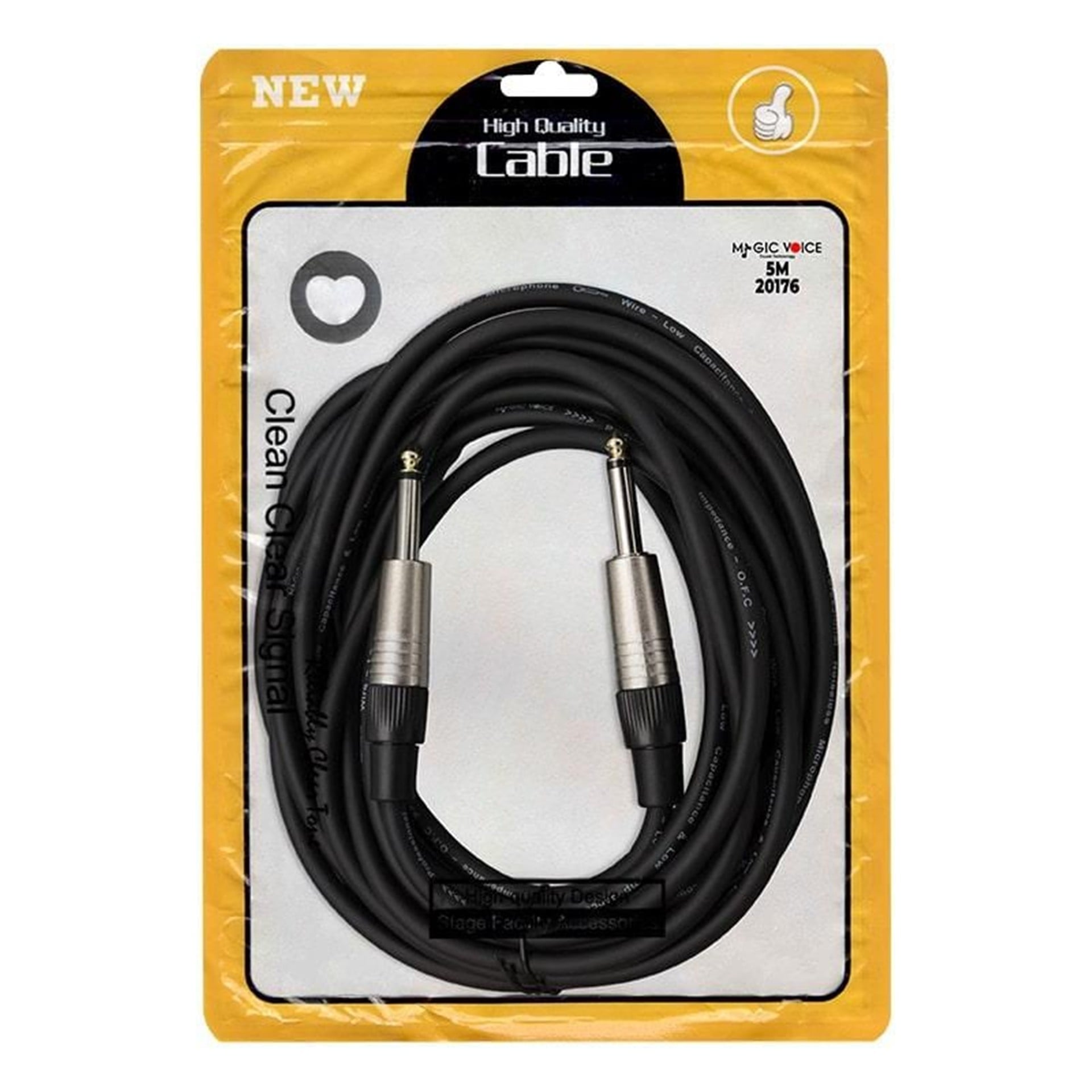 MagicVoice MagicVoice LD393A 5 Metre 6.35mm Mono Erkek Jak (TS) Ses Kablosu Metal Jack - Diğer Kablo Çeşitleri