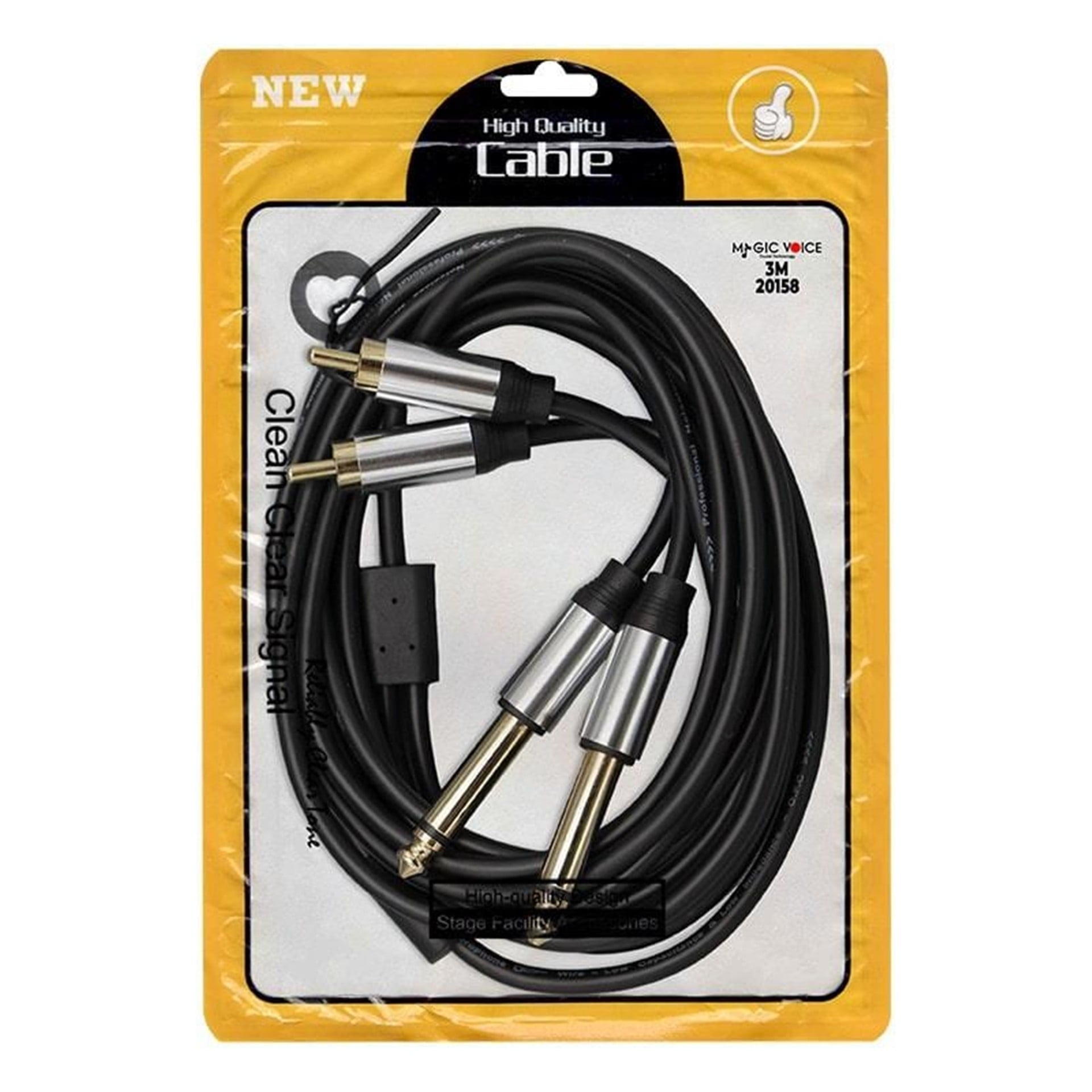 MagicVoice Magicvoice LD398 2x 6.3 Mm Mono Erkek - 2x Rca Erkek 3 Metre Kablo - RCA-Ses Kabloları