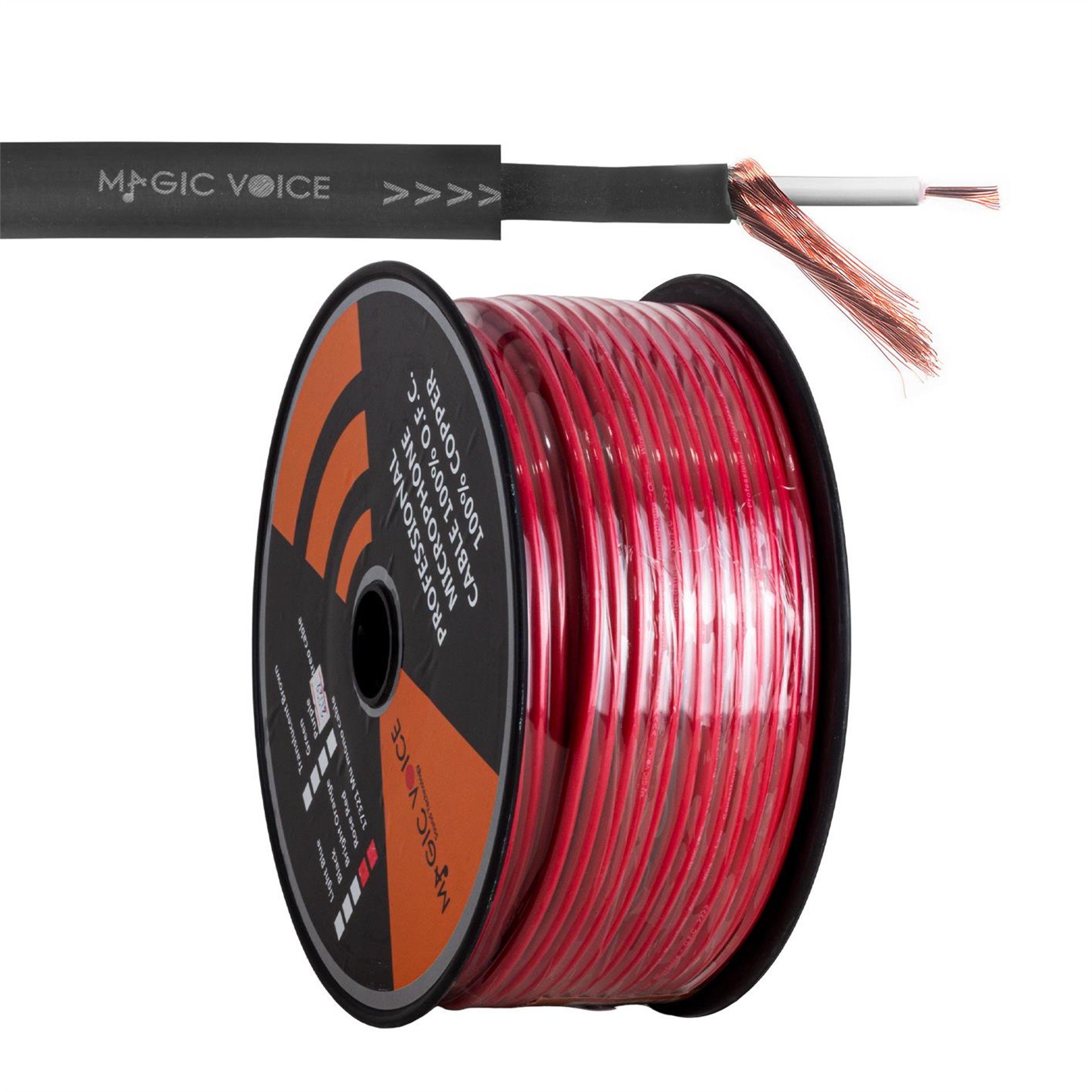 MagicVoice Magicvoice Mi̇krofon Kablosu Mono 1. Kali̇te 87 Metre Kırmızı - Mikrofon Kablosu