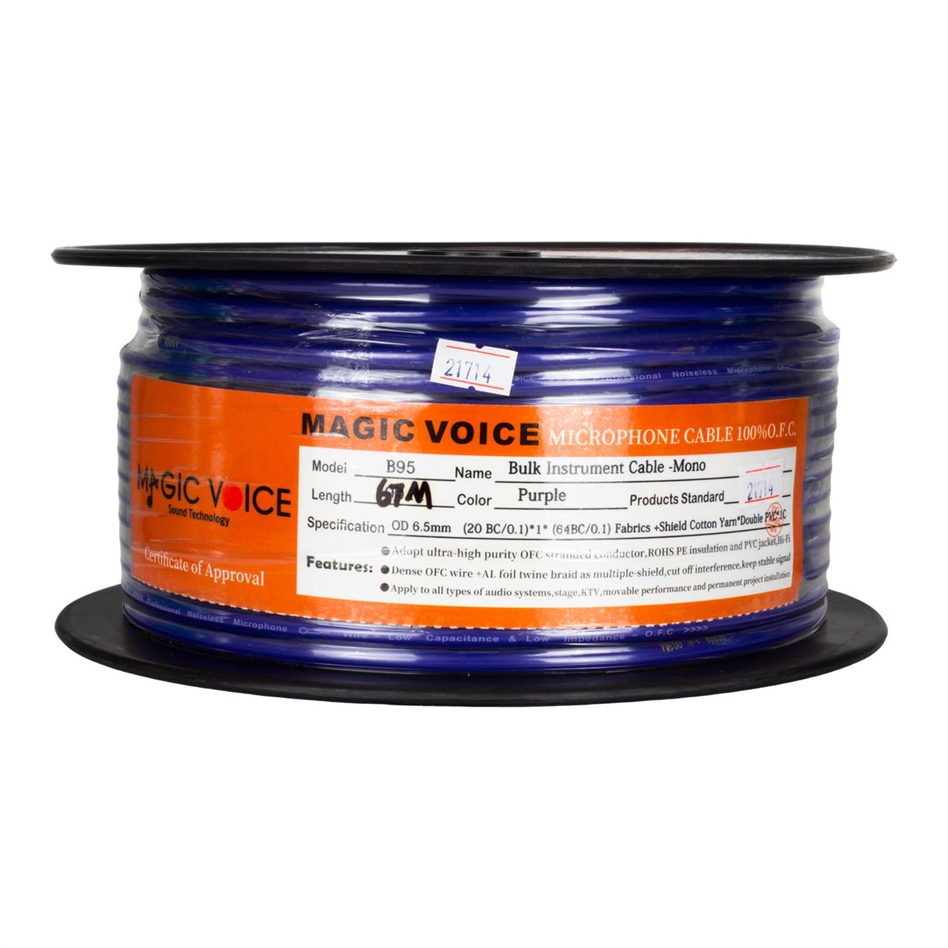 MagicVoice Magicvoice Mi̇krofon Kablosu Mono 1. Kali̇te 67 Metre Mor - Mikrofon Kablosu
