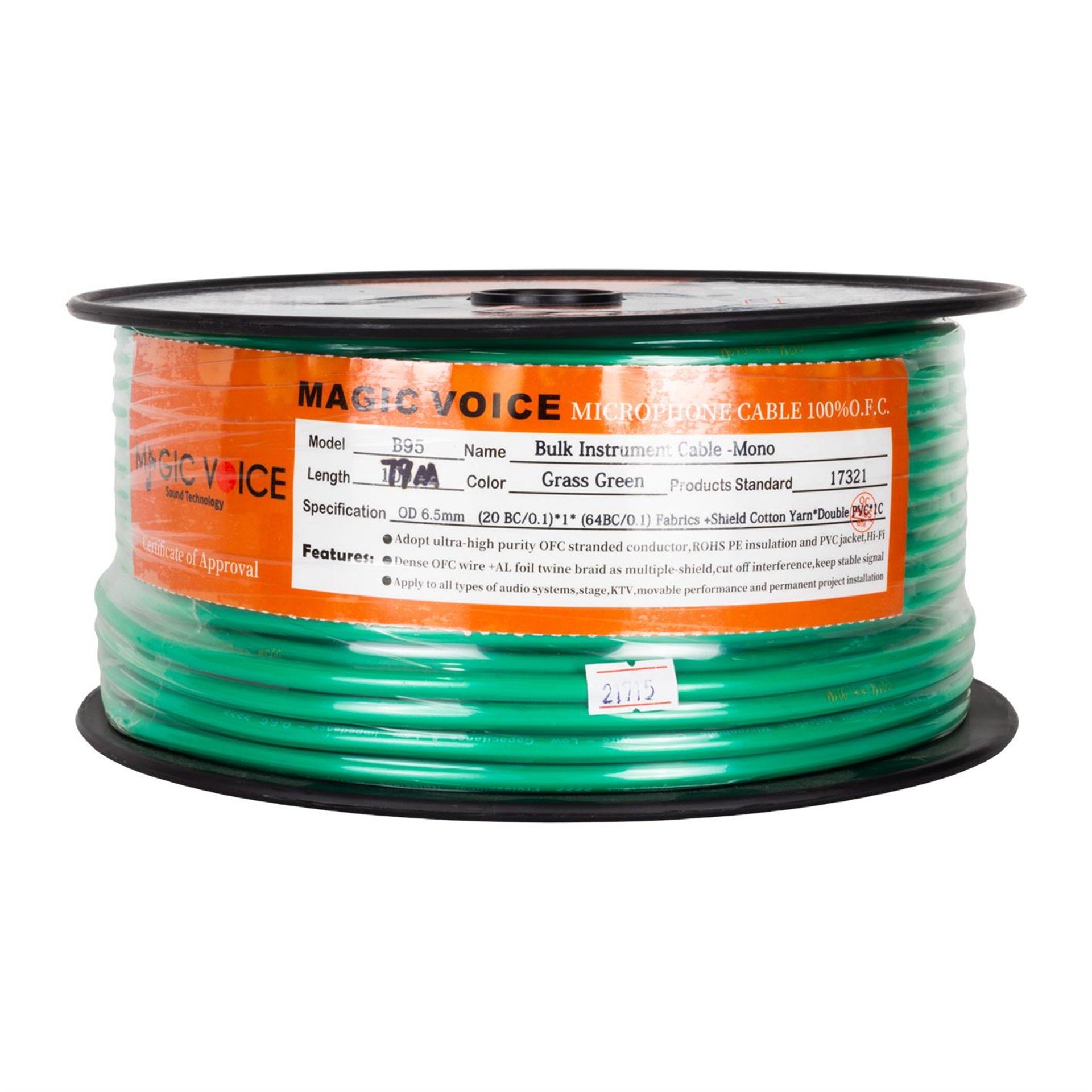 MagicVoice Magicvoice Mi̇krofon Kablosu Mono 1. Kali̇te 79 Metre Yeşil - Mikrofon Kablosu