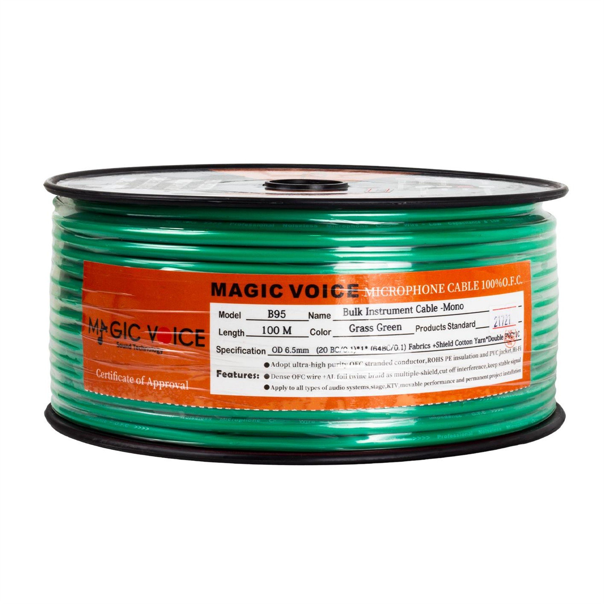 MagicVoice Magicvoice Mi̇krofon Kablosu Mono 1. Kali̇te 100 Metre Yeşil - Mikrofon Kablosu