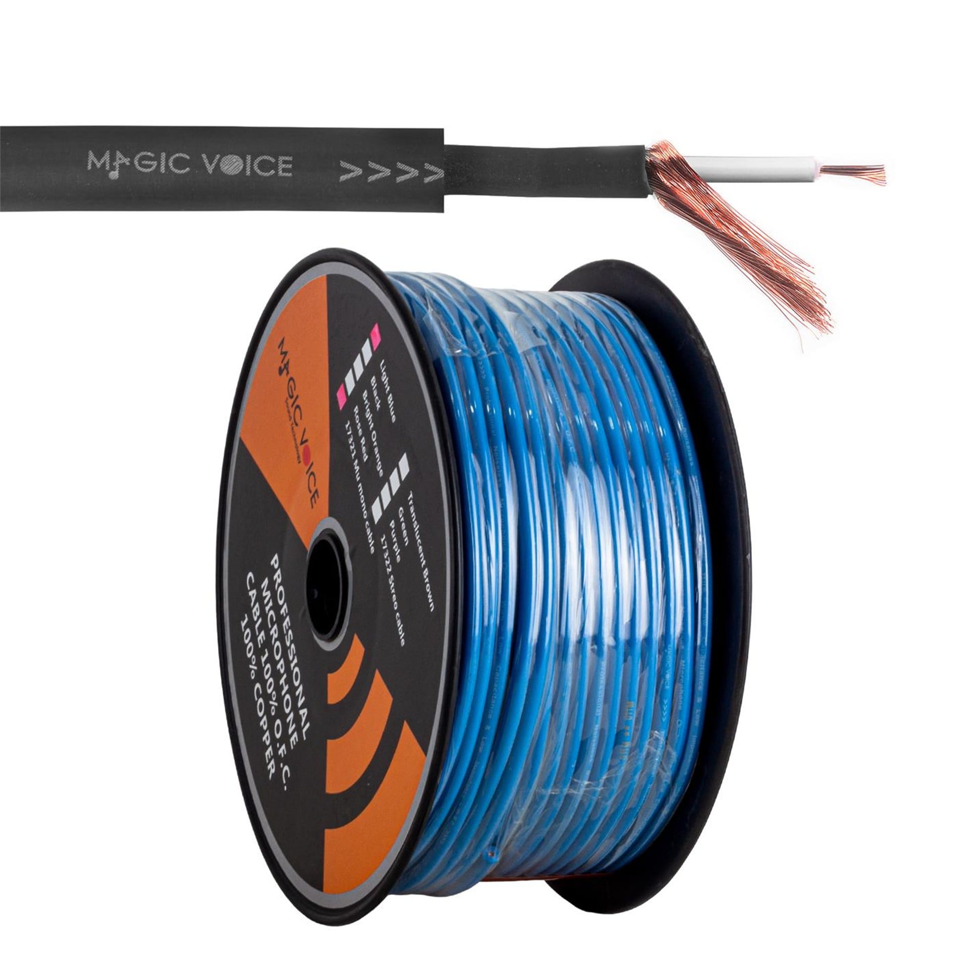 MagicVoice Magicvoice Mi̇krofon Kablosu Mono 1. Kali̇te 82 Metre Açık Mavi - Mikrofon Kablosu