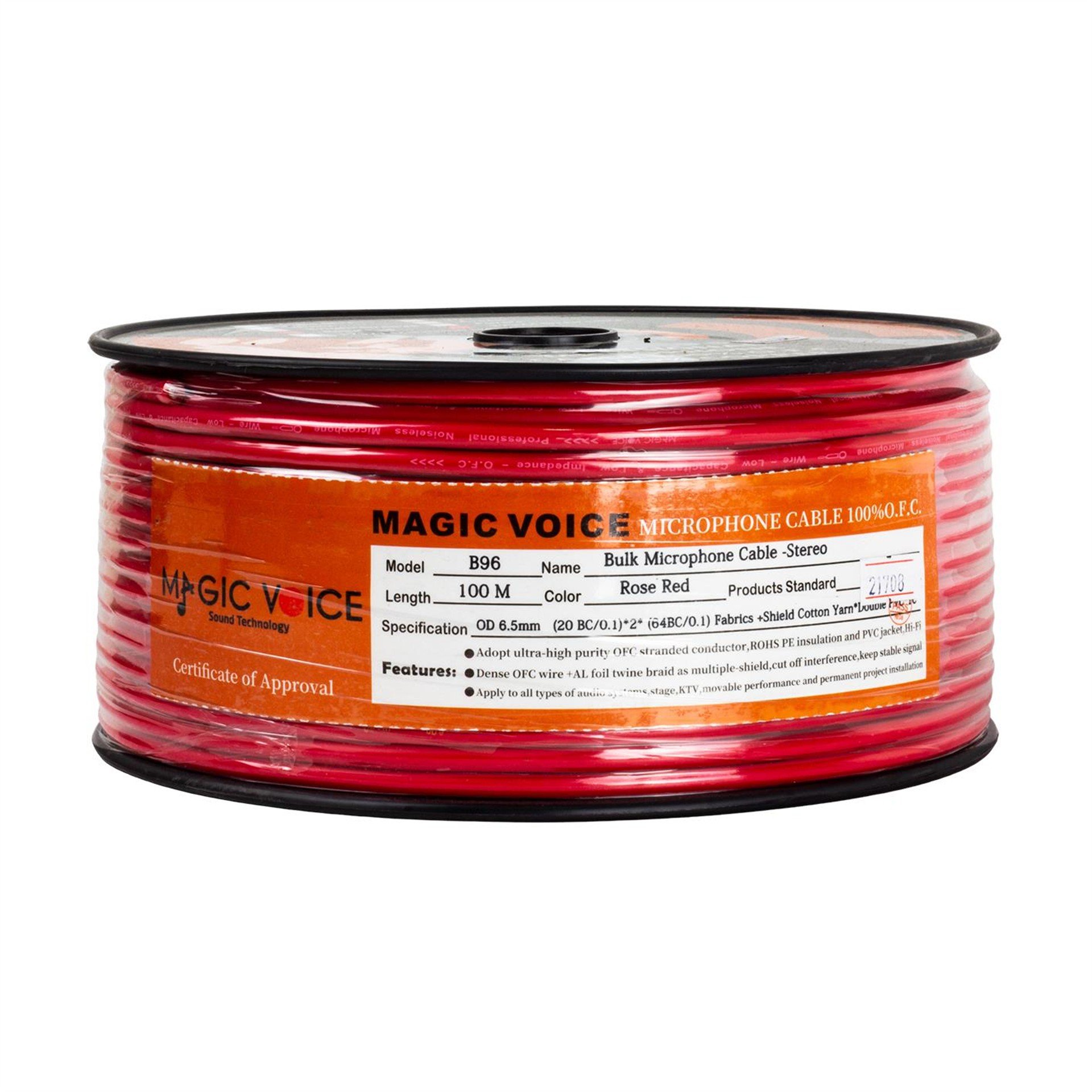 MagicVoice Magicvoice Mi̇krofon Kablosu Stereo 1. Kali̇te 100 Metre Kırmızı - Mikrofon Kablosu
