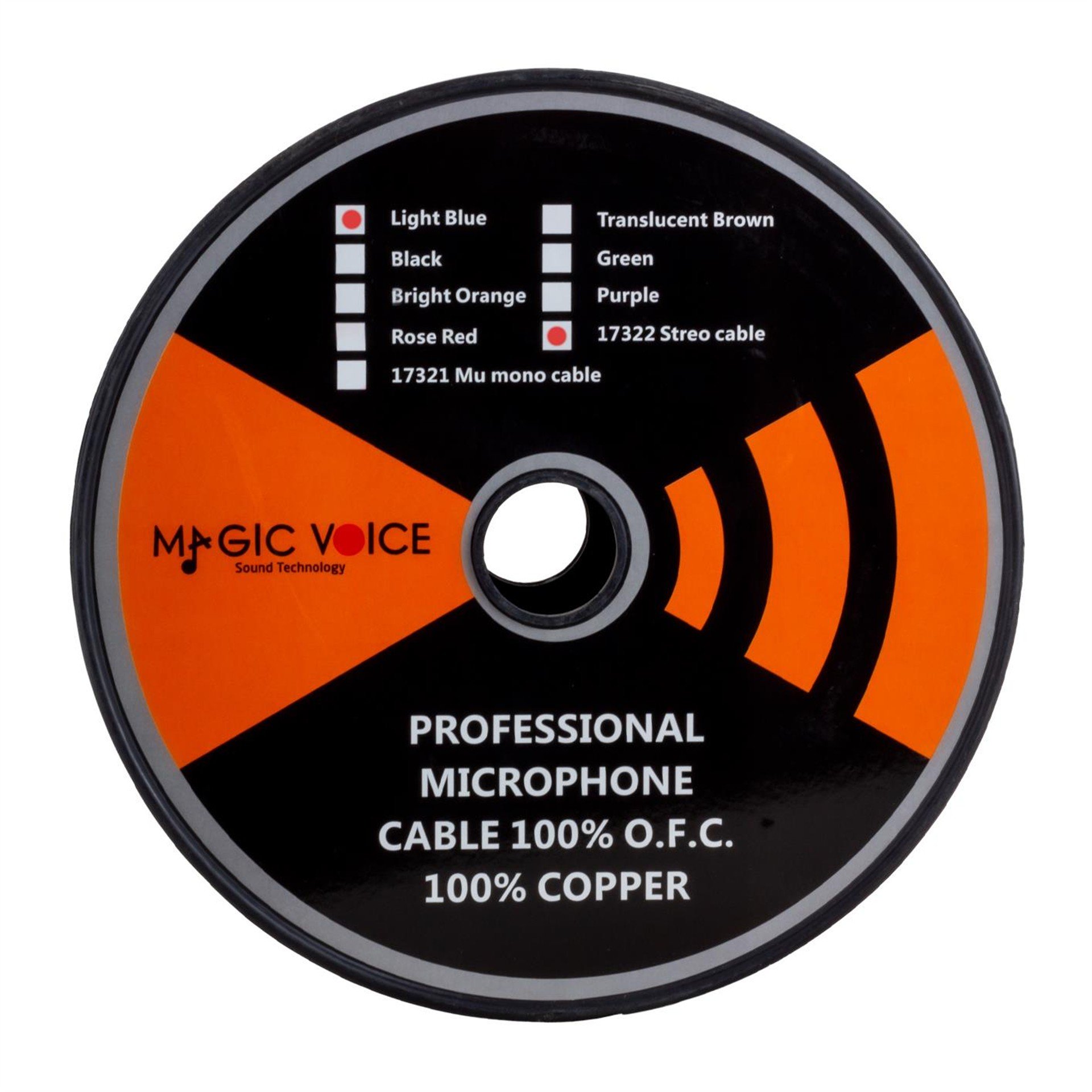MagicVoice Magicvoice Mi̇krofon Kablosu Stereo 1. Kali̇te 100 Metre Açık Mavi - Mikrofon Kablosu