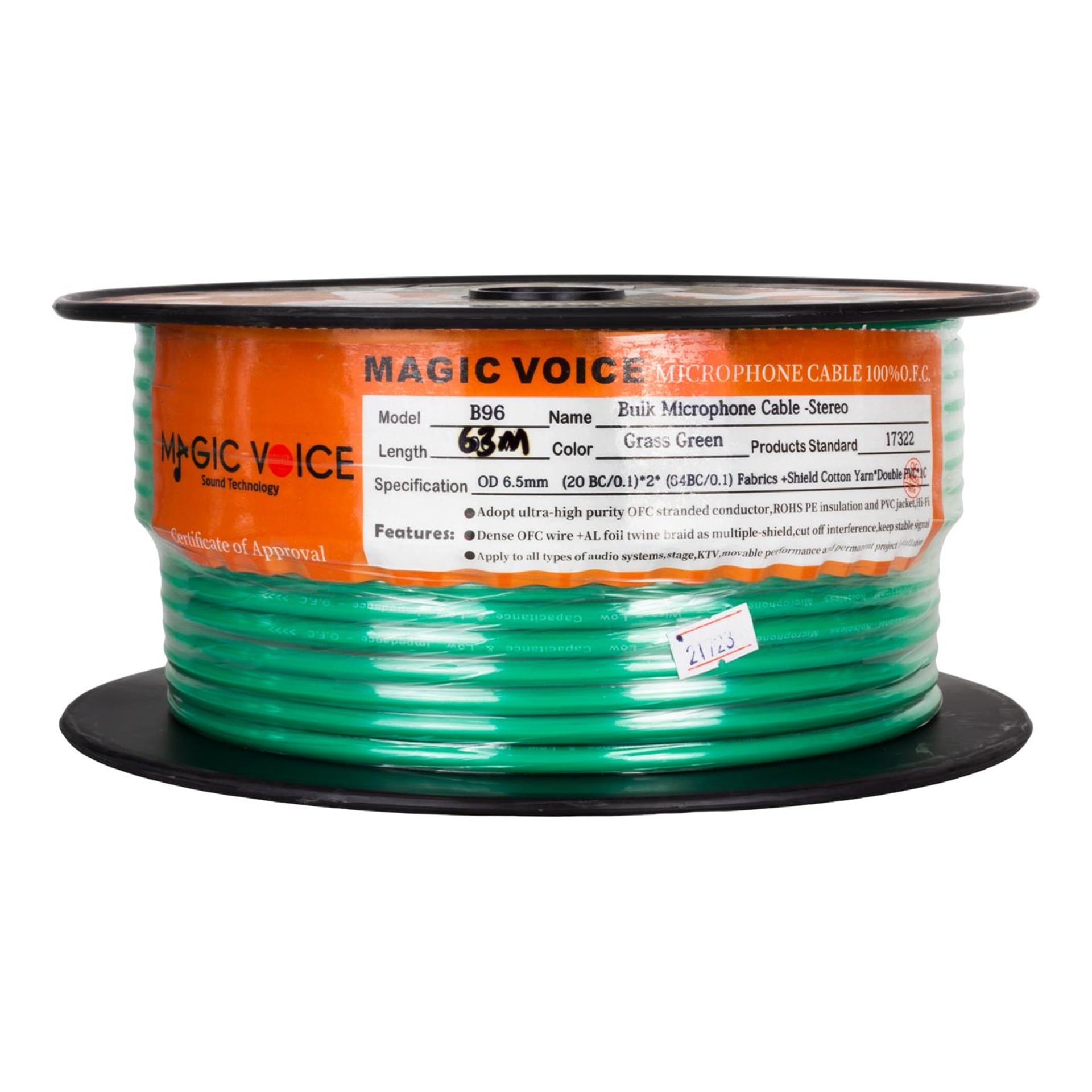 MagicVoice Magicvoice Mi̇krofon Kablosu Stereo 1. Kali̇te 63 Metre Yeşil - Mikrofon Kablosu