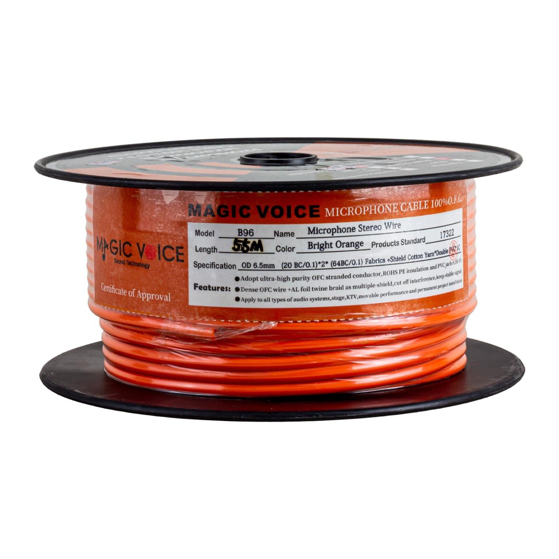 MagicVoice Magicvoice Mi̇krofon Kablosu Stereo 1. Kali̇te 55 Metre Turuncu - Mikrofon Kablosu