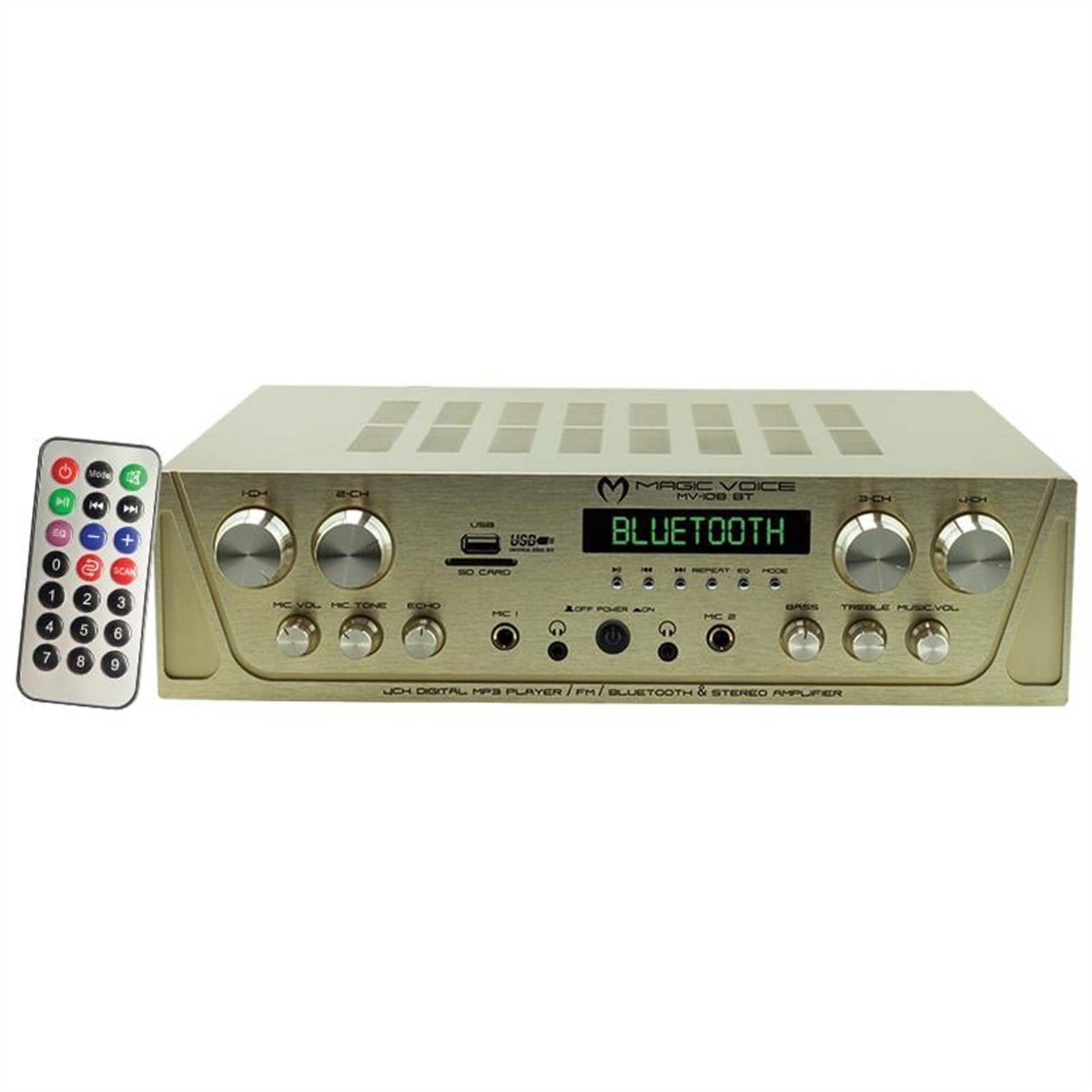 MagicVoice Magicvoice MV-108BT 8X80 Watt USB-SD-Bluetooth-UK 4 Bölgeli 8 Hoparlör Çıkışlı Trafosuz Anfi - Seslendirme Amfileri