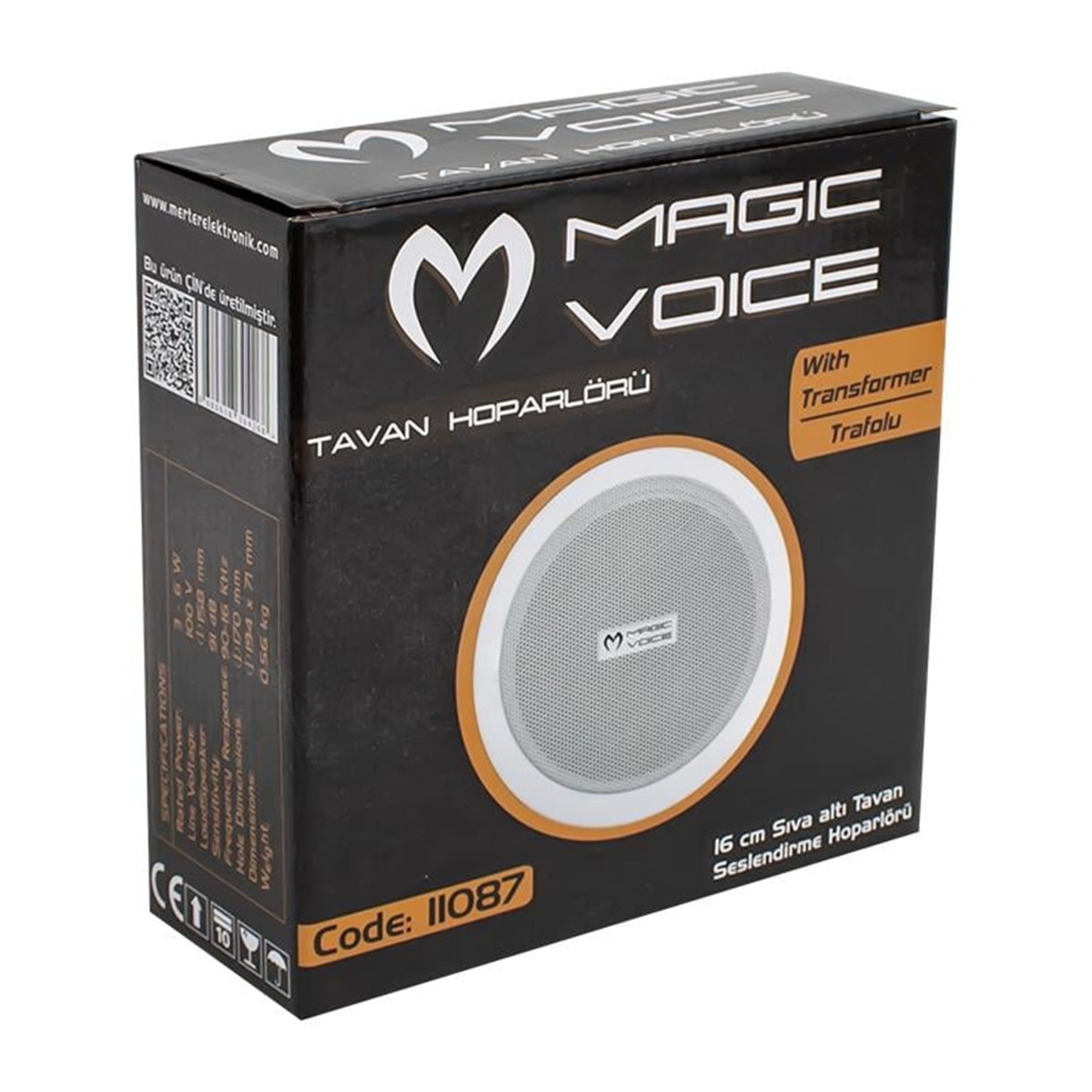 MagicVoice Magicvoice MV-11087 16 Cm 10 Watt Hat Trafolu Sıva Altı Beyaz Alçıpan Hoparlör - Trafolu Hoparlör