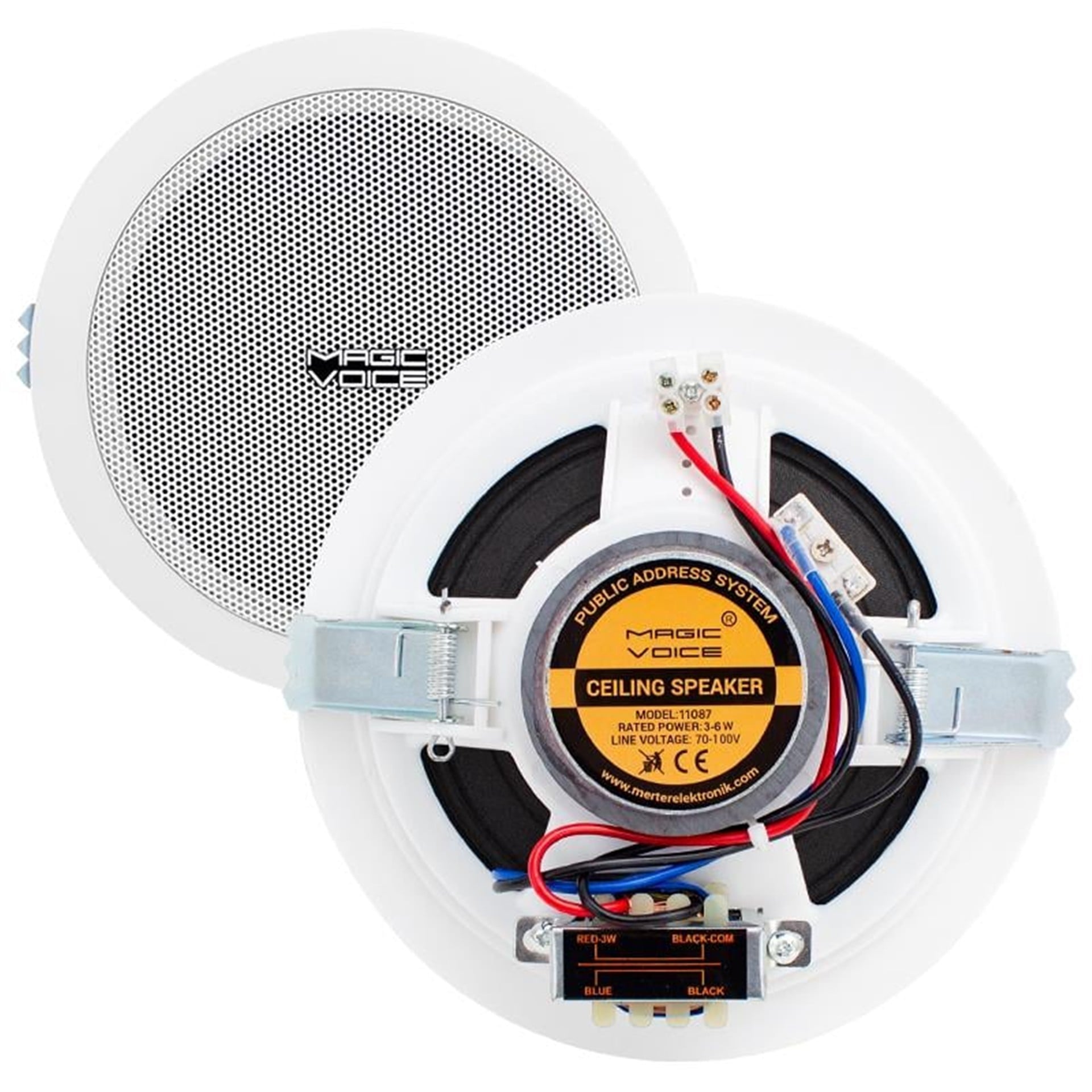 MagicVoice Magicvoice MV-11087 16 Cm 10 Watt Hat Trafolu Sıva Altı Beyaz Alçıpan Hoparlör - Trafolu Hoparlör