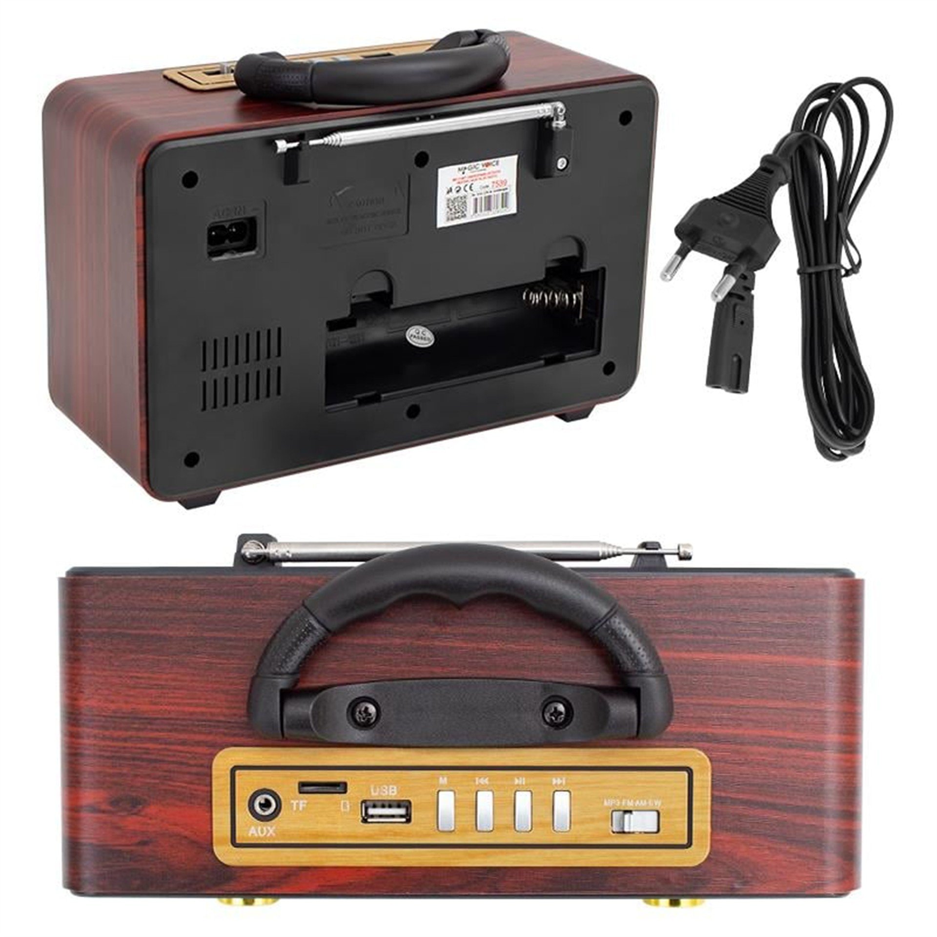 MagicVoice MagicVoice MV-110BT USB - SD - FM - Bluetooth Destekli Nostaljik Radyo - Taşınabilir Radyo