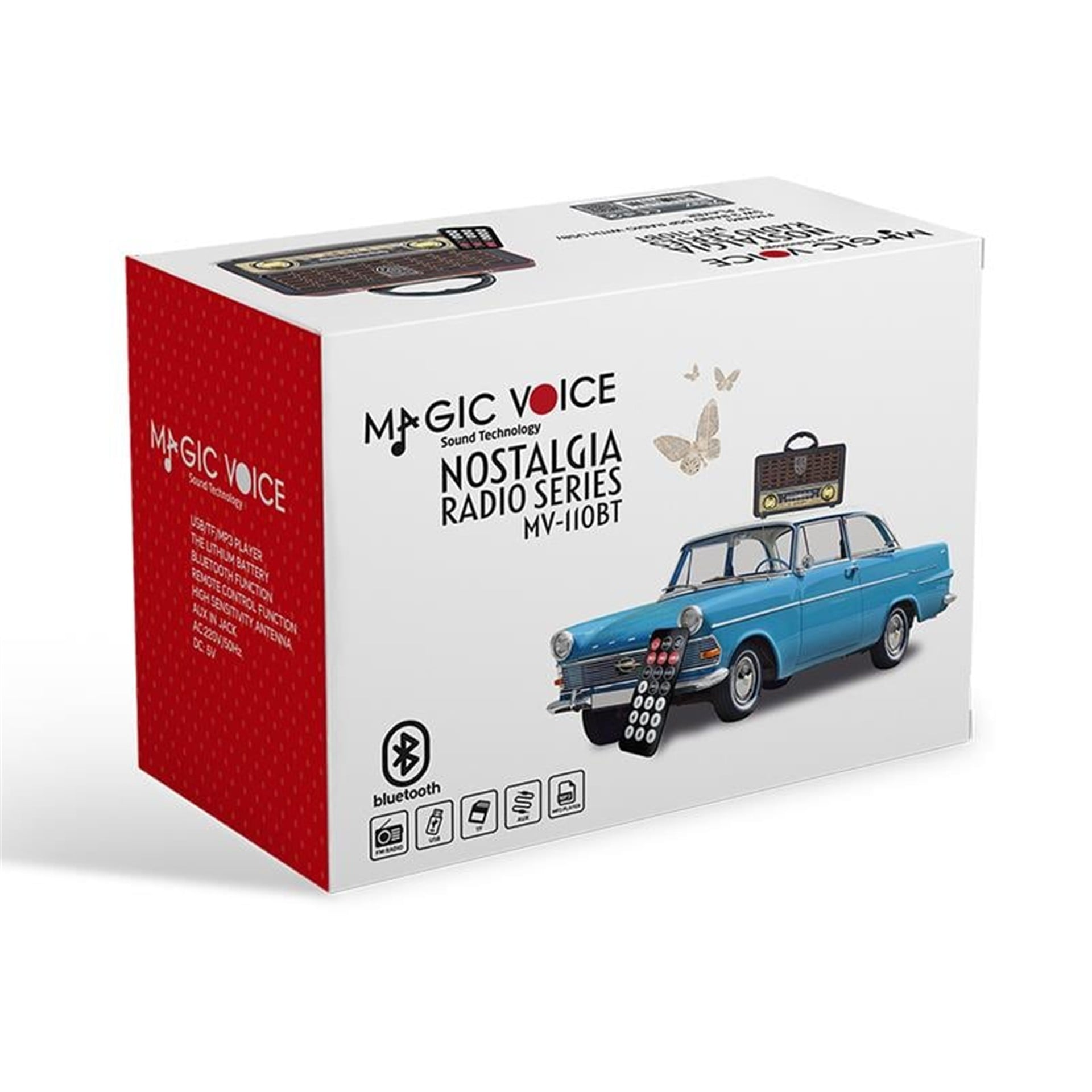 MagicVoice MagicVoice MV-110BT USB - SD - FM - Bluetooth Destekli Nostaljik Radyo - Taşınabilir Radyo