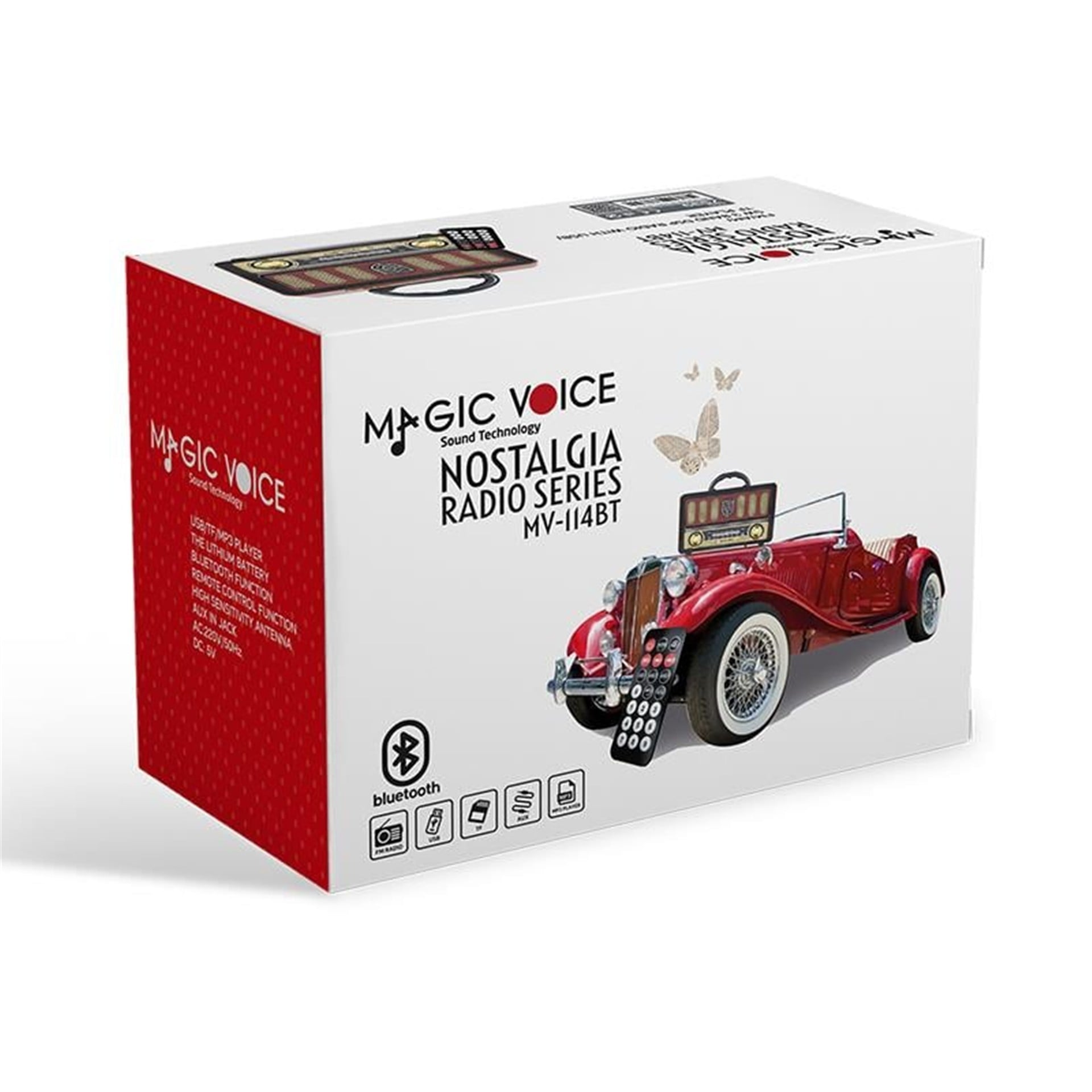 MagicVoice MagicVoice MV-114BT USB - SD - FM - Bluetooth Destekli Nostaljik Radyo - Taşınabilir Radyo