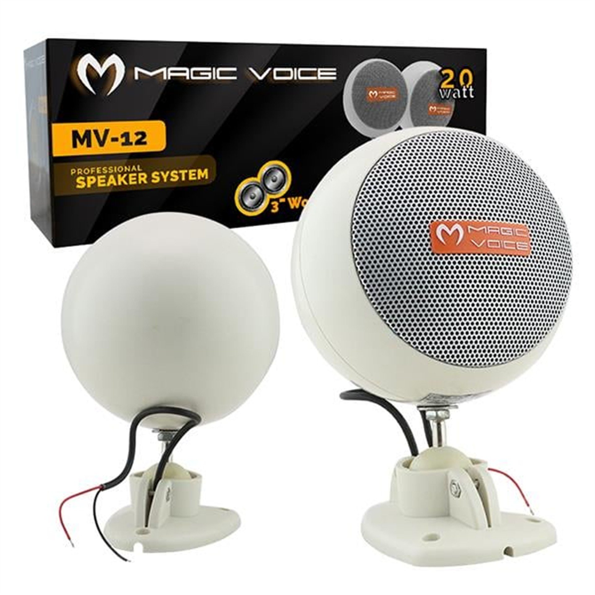 MagicVoice Magicvoice MV-12 7.5 Cm 20W Sarkıt Hoparlör 2'Li Takım - Seslendirme Hoparlörleri