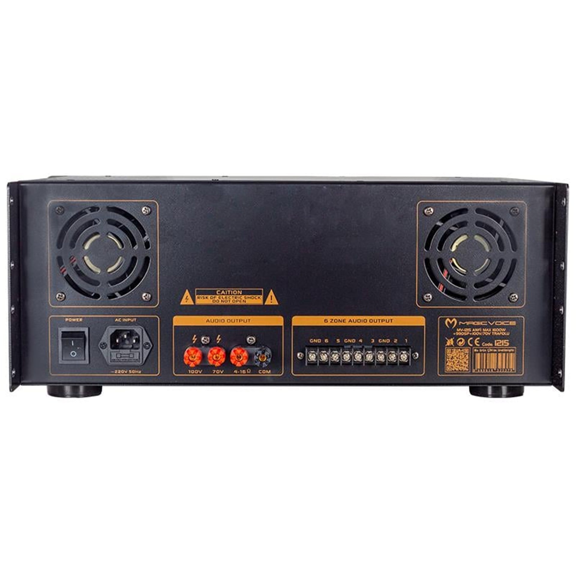 MagicVoice Magicvoice MV-1215 USB-BT-UK Rms 200W - Max.1600W 6 Zon Trafolu Küp Mixer Anfi - Seslendirme Amfileri