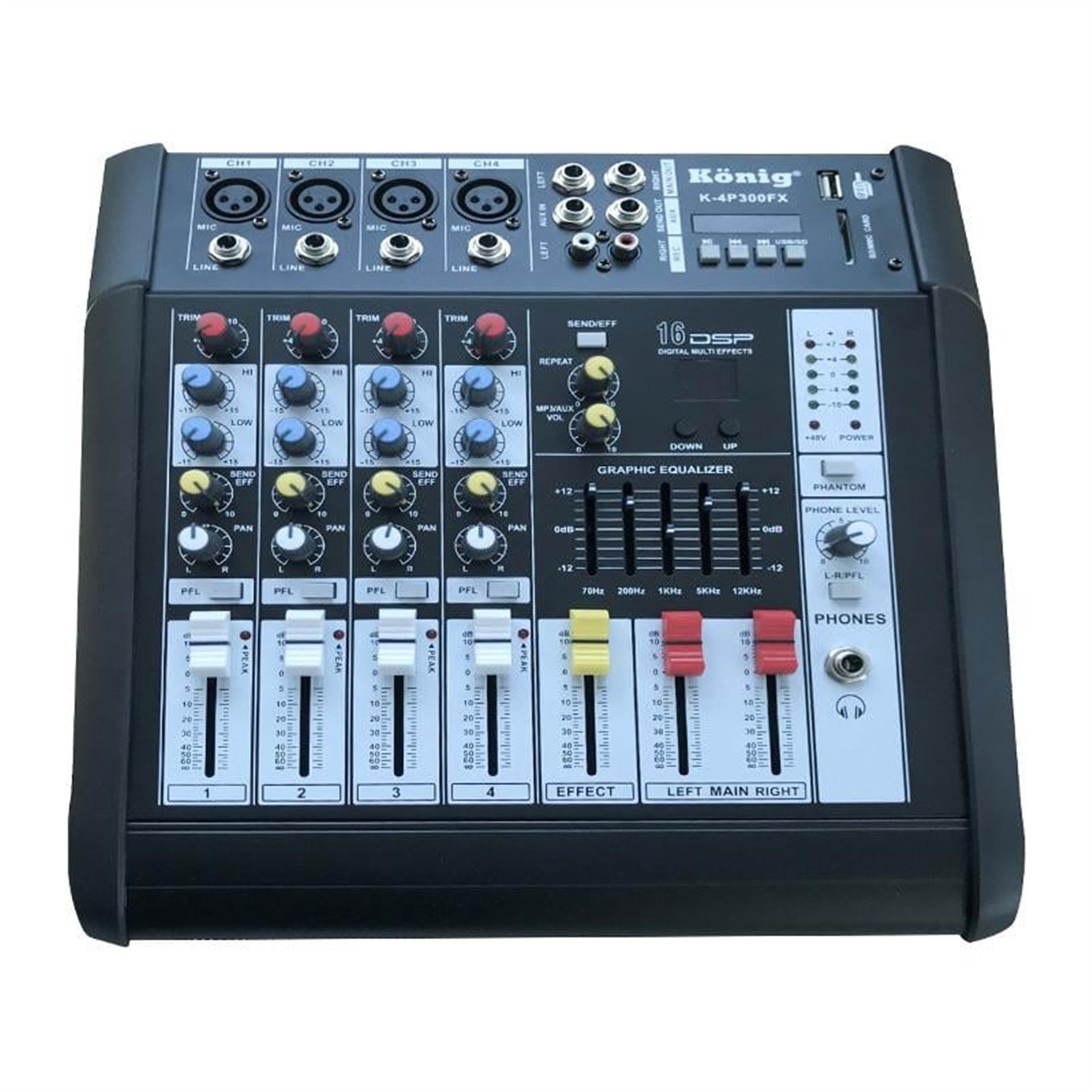 MagicVoice Magicvoice MV-18041 4 Kanal USB-SD-Bluetooth 300 Watt Power Mixer Amfi - Seslendirme Amfileri