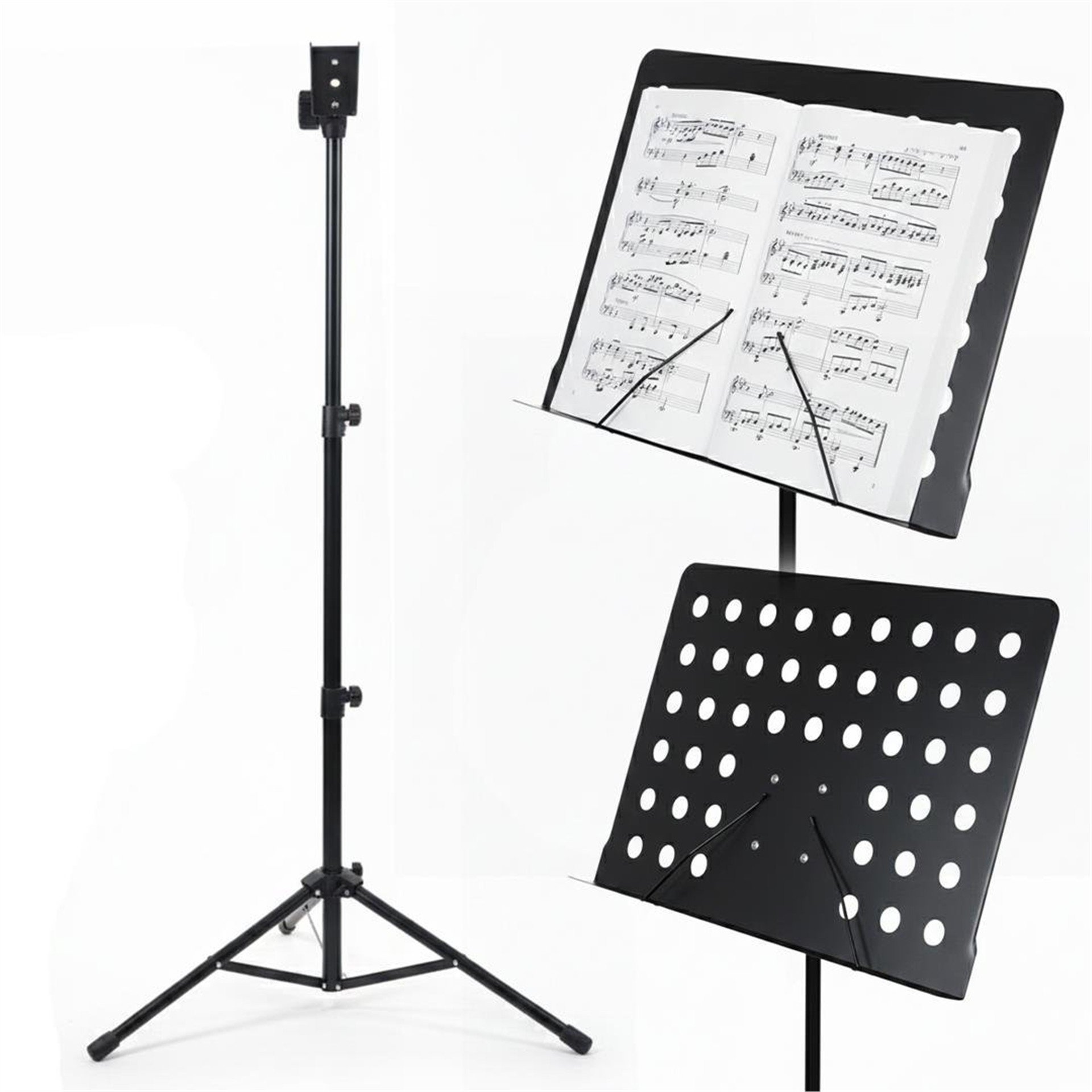 MagicVoice Magicvoice MV-19498 Katlanabilir Tripod Nota Sehpası Perfore Standı Konser Orkestra Tipi Yükseklik Ayarlı (50-150CM) - Mikrofon Ekipmanları