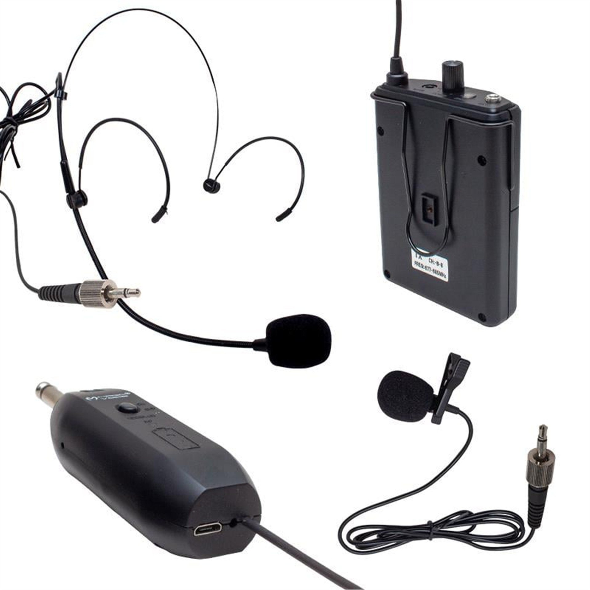 MagicVoice Magicvoice Mv-19599 UHF Kablosuz Enstrüman Uyumlu Jack Girişli İkili Mikrofon Set - Kablosuz Mikrofonlar