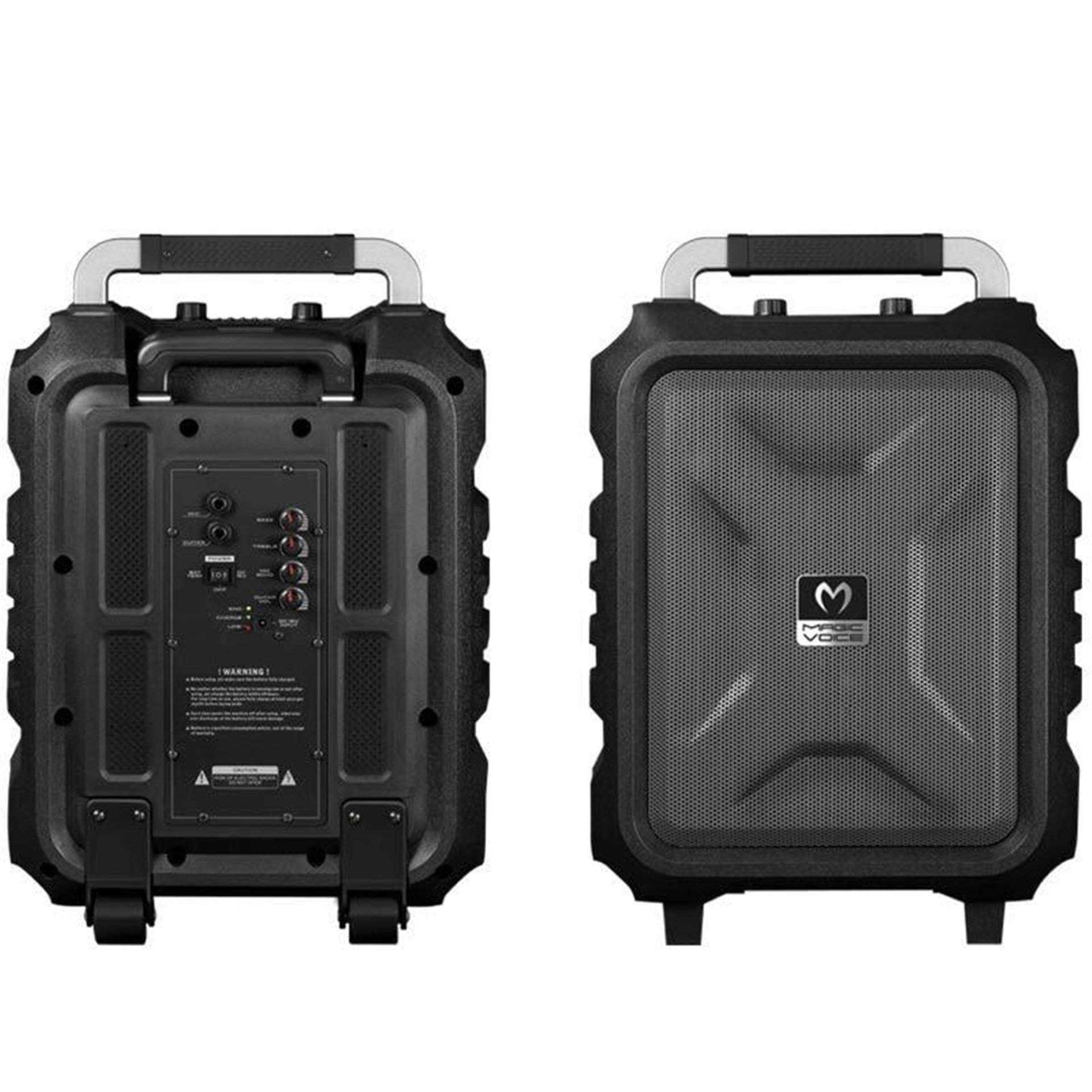 MagicVoice Magicvoice MV-2015 USB-SD-BT 1 El + 1 Yaka Mikrofonlu 300W Taşınabilir Şarjlı Hoparlör Anfi - Taşınabilir Amfi