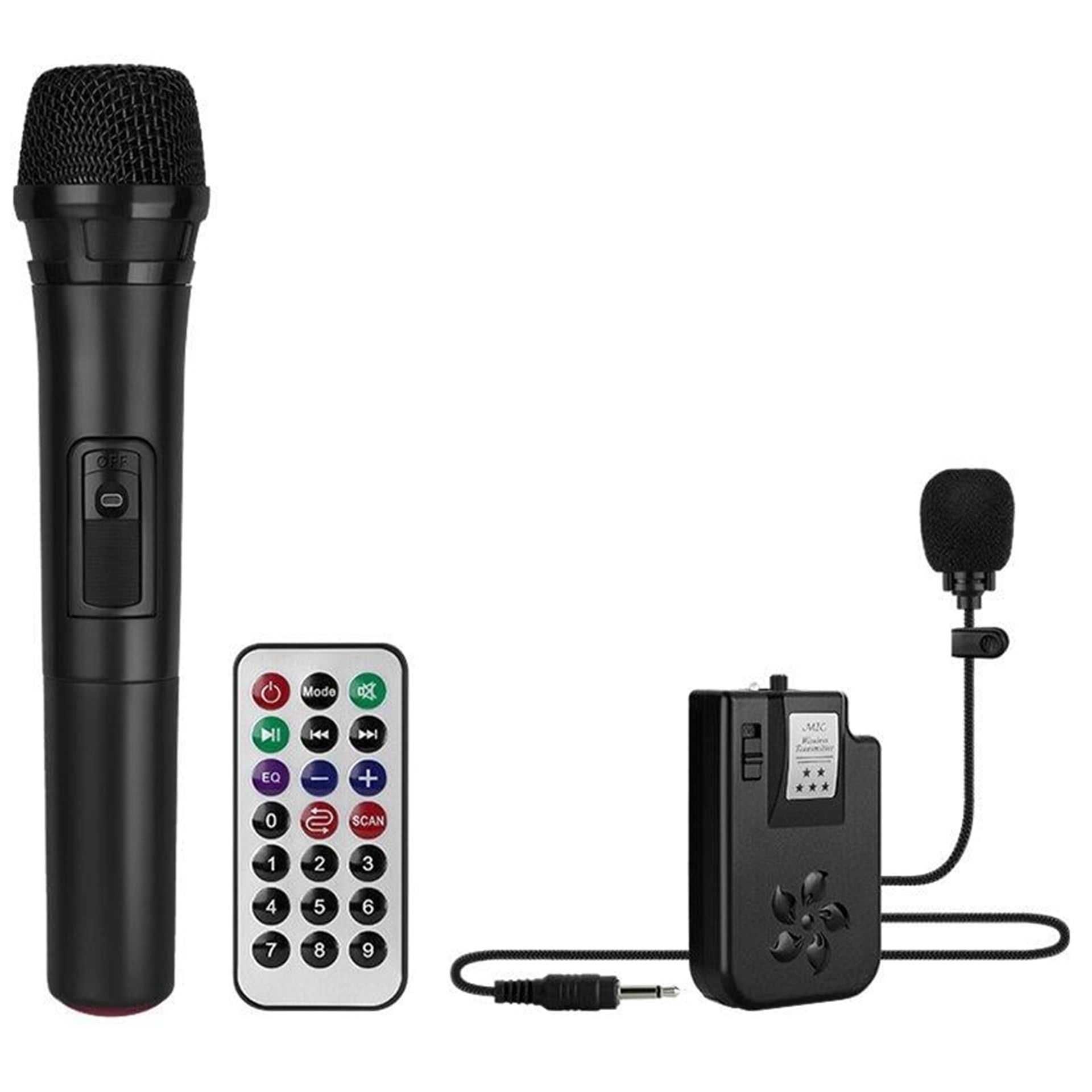 MagicVoice Magicvoice MV-2016 USB-SD-BT 1 El + 1 Yaka Mikrofonlu 175W Taşınabilir Şarjlı Hoparlör Anfi - Taşınabilir Amfi
