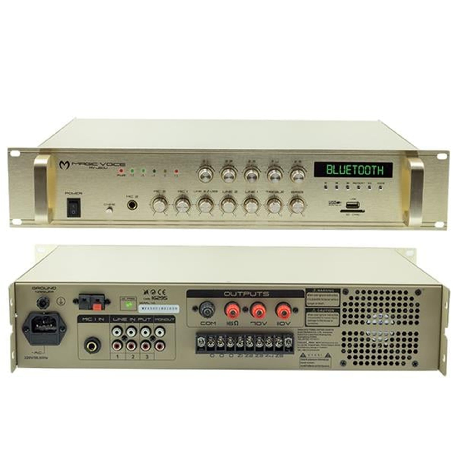 MagicVoice Magicvoice MV-450U 450W USB-SD-Bluetooth Trafolu Mixer Anfi - Seslendirme Amfileri