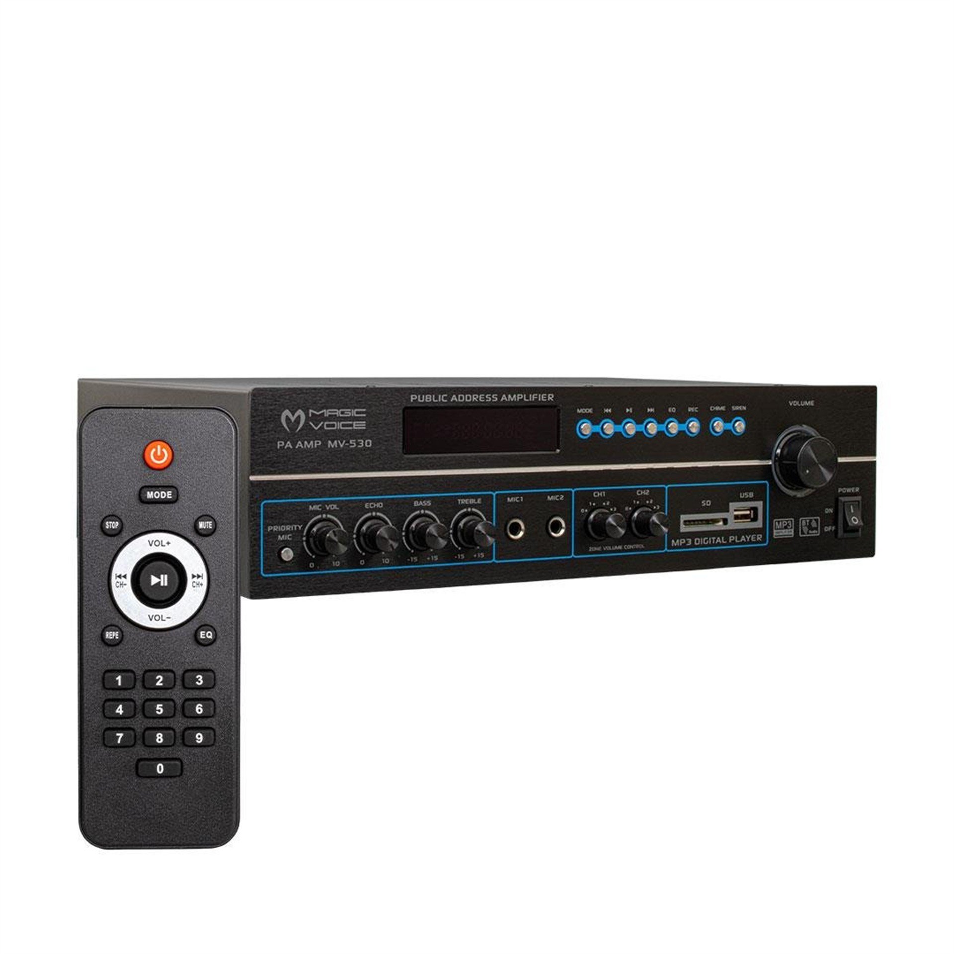 MagicVoice Magicvoice MV-530 120 Watt Usb-Sd-Bluetooth 2 Bölgeli Hat Trafolu Anfi - Seslendirme Amfileri