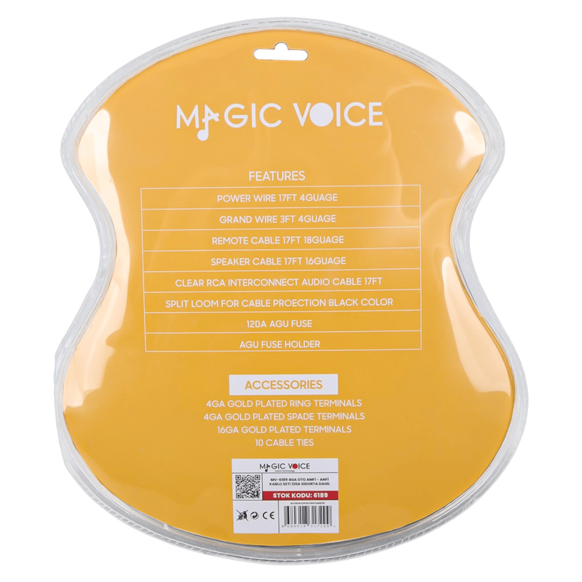 Reyonex Magicvoice Mv-6189 4Ga Oto Amfi- Anfi Güç Bağlantı Montaj Kablo Seti 120A Sigorta Dahil - Oto Diğer