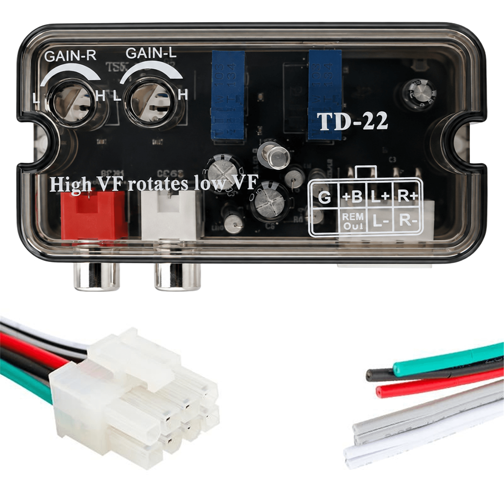 MagicVoice Magicvoice TD-22 Ayarlı Oto Deck Anfi Çevirici Remote Çıkışlı Gecikmeli High-Low Ses Dönüştürücü - Oto Aksesuarları