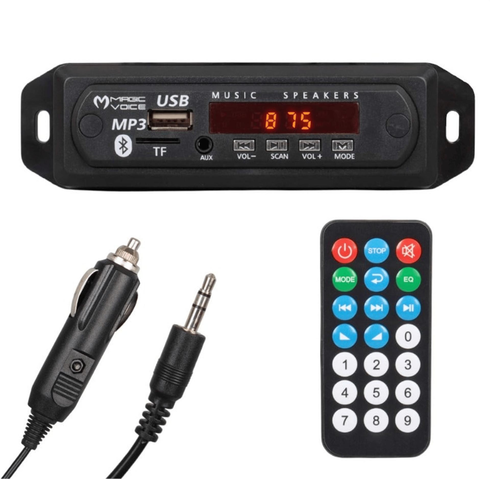 MagicVoice Magicvoice USB-400 Araba Çakmaklık Girişli Bluetooth/USB/TF/FM Destekli MP3 Çalar Modülü - Oto Aksesuarları