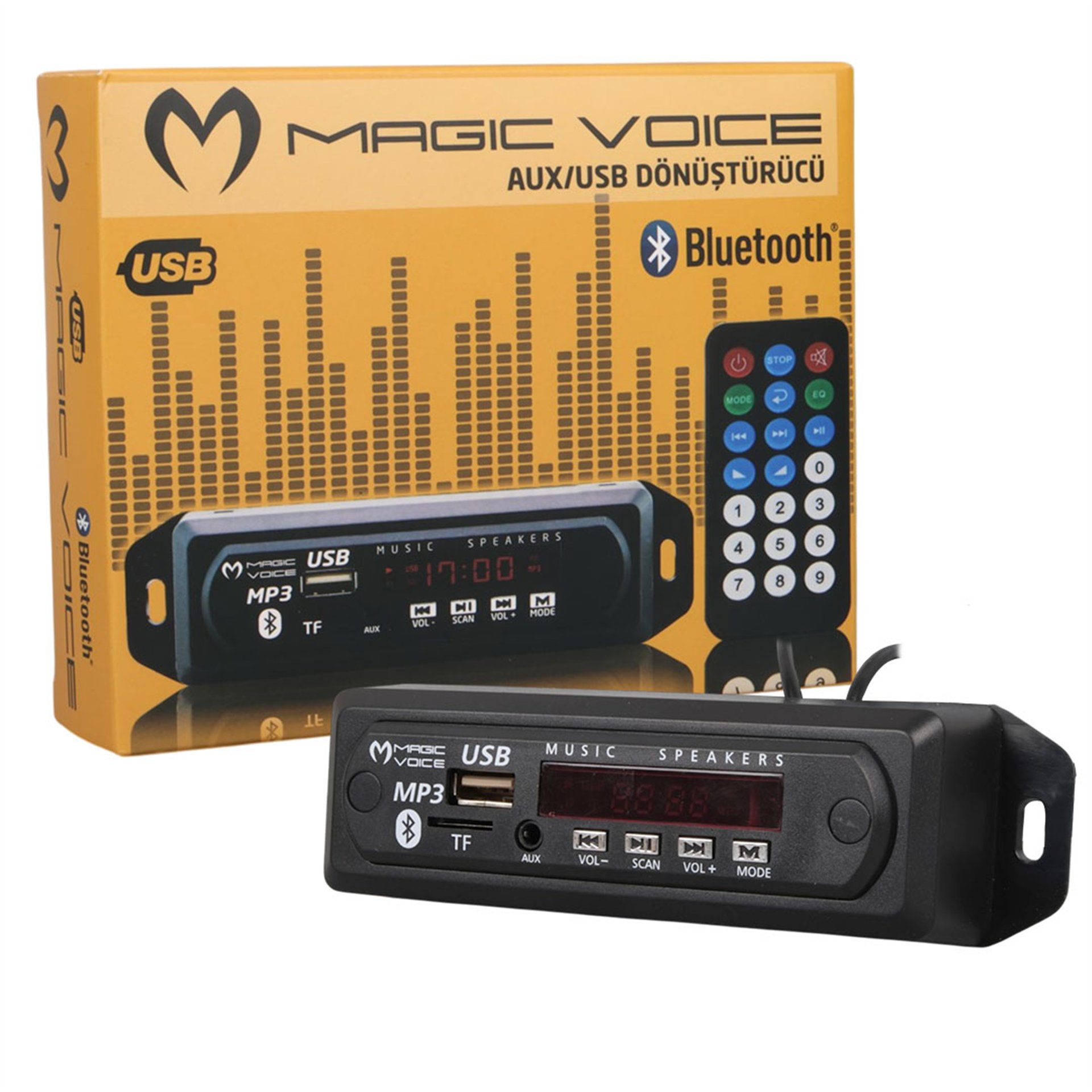 MagicVoice Magicvoice USB-400 Araba Çakmaklık Girişli Bluetooth/USB/TF/FM Destekli MP3 Çalar Modülü - Oto Aksesuarları