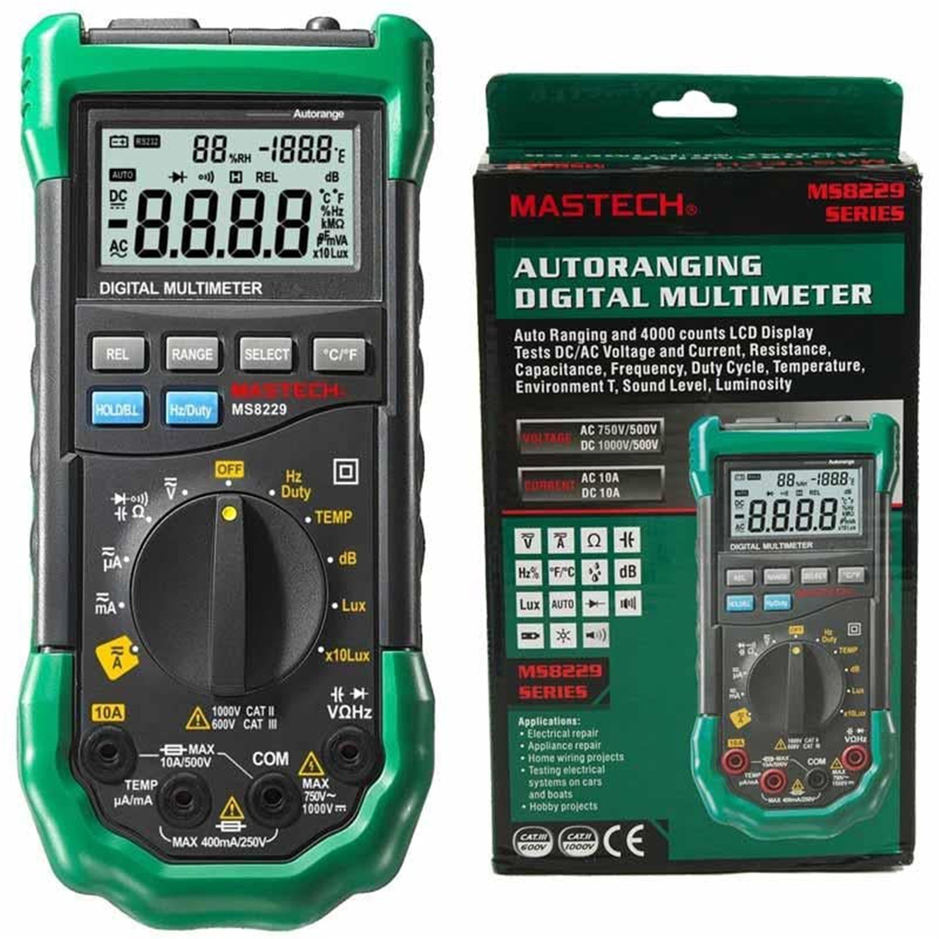 Mastech Mastech MS-8229 5in1 Çok Fonksiyonlu Dijital Multimetre - Ölçü Aletleri