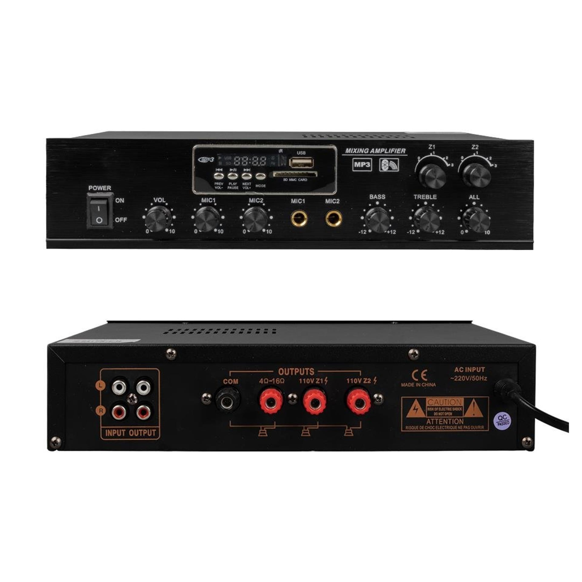 MasterTech Mastertech MT-802 2 Mikrofon 2 Bölge Bluetooth/FM/USB 80 Watt Amfi - Anfi - Seslendirme Amfileri