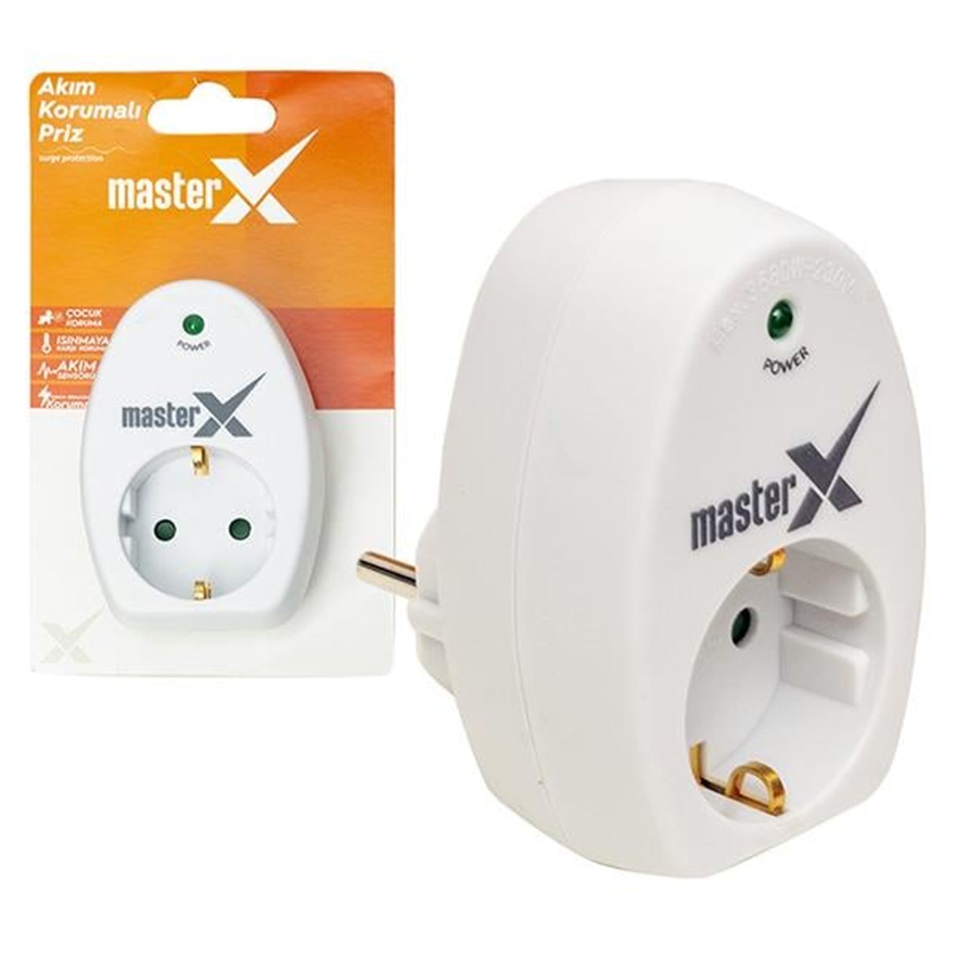 MasterX MasterX 19113 Tekli Akım Korumalı Priz 16A-3500W - Akım Korumalı Prizler