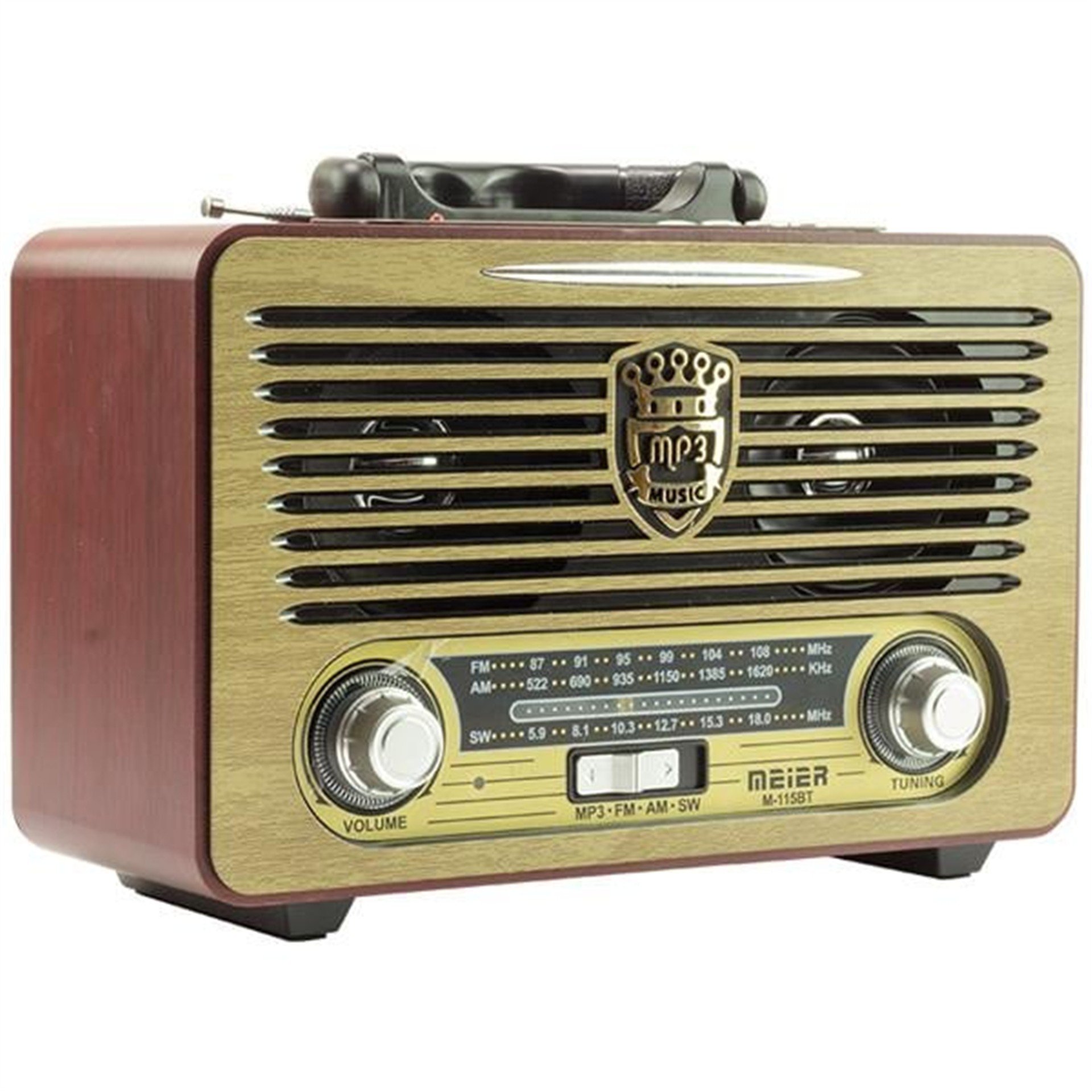 Meier Meier M-115BT USB-SD-FM-Bluetooth Destekli Nostaljik Radyo - Taşınabilir Radyo