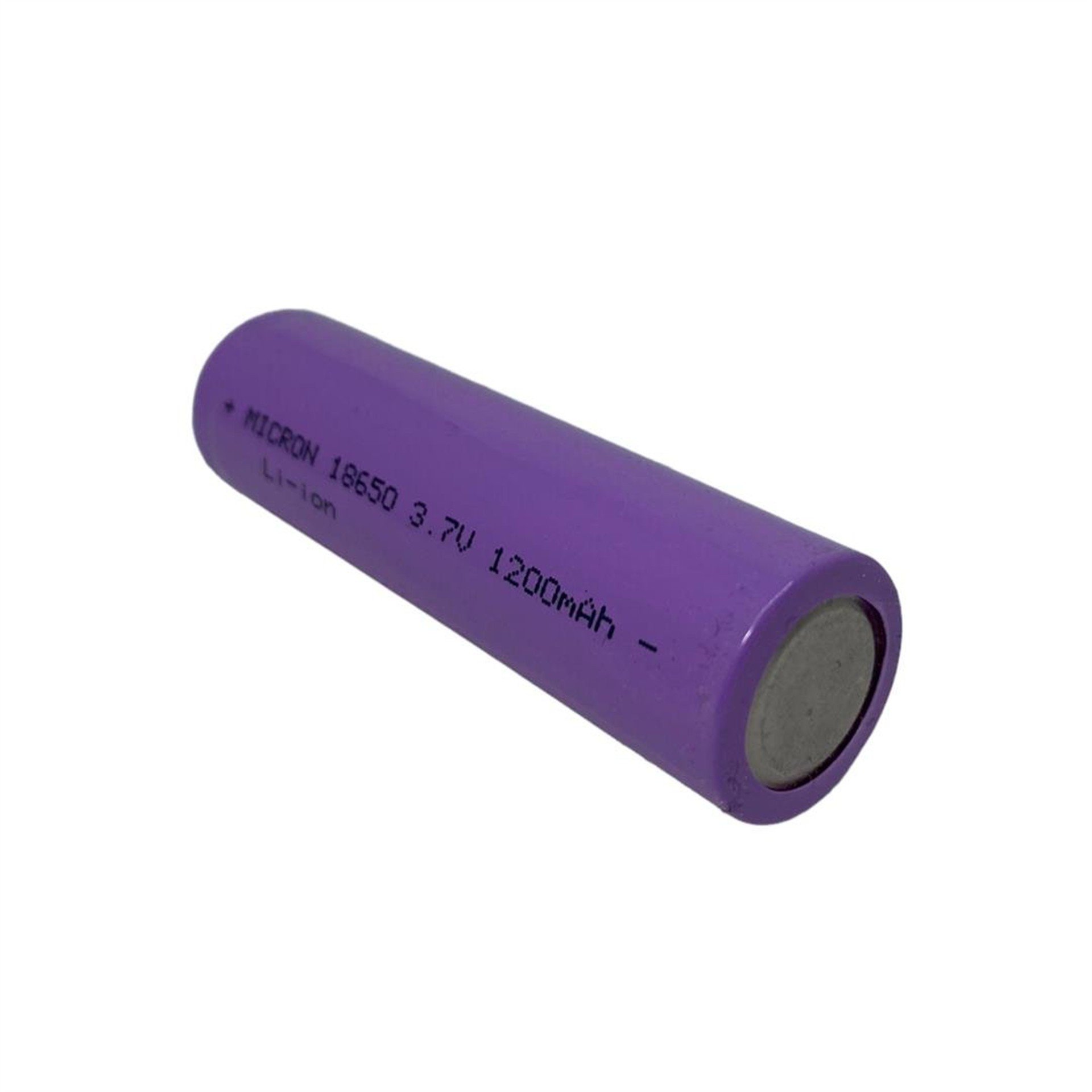 Micron Micron INR18650 3.7 Volt 1200 mAh Li-iOn 18650 Başlıklı Sarj Edilebilir Pil - Şarjlı Piller