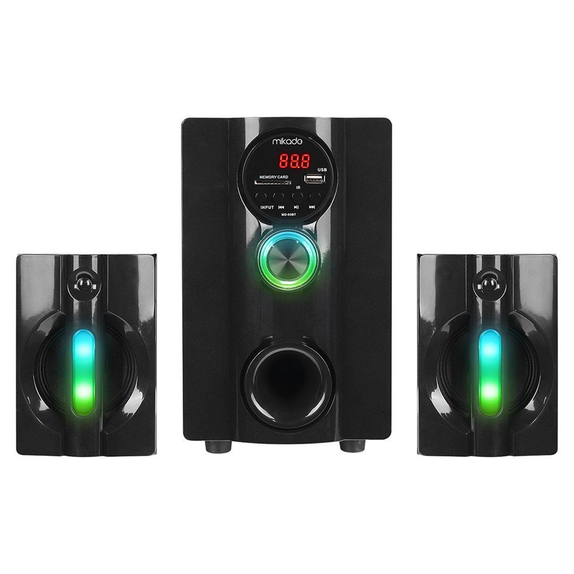 Mikado Mikado MD-95BT 20W Siyah Multimedya FM/BT/SD/USB Speaker Hoparlör 2+1 Ses Sistemi - Ev Sinema Ses Sistemi