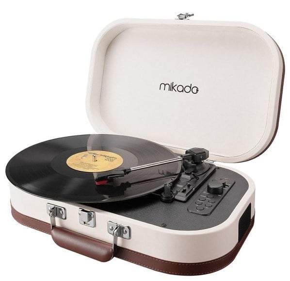 MİKADO NOSTALGIA MN-101 USB+RCA+BLUETOOTH DESTEKLİ FİL DİŞİ RENK PİKAP