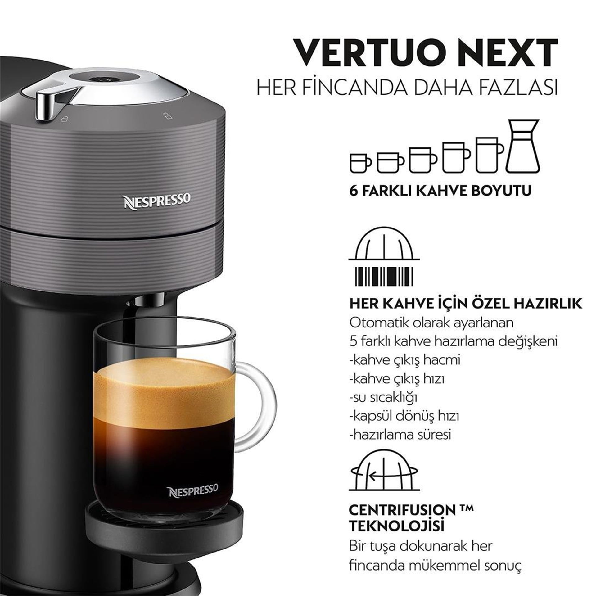 Nespresso Nespresso Vertuo Next C Matt Black Kapsül Kahve Makinesi - Ev ve Yaşam